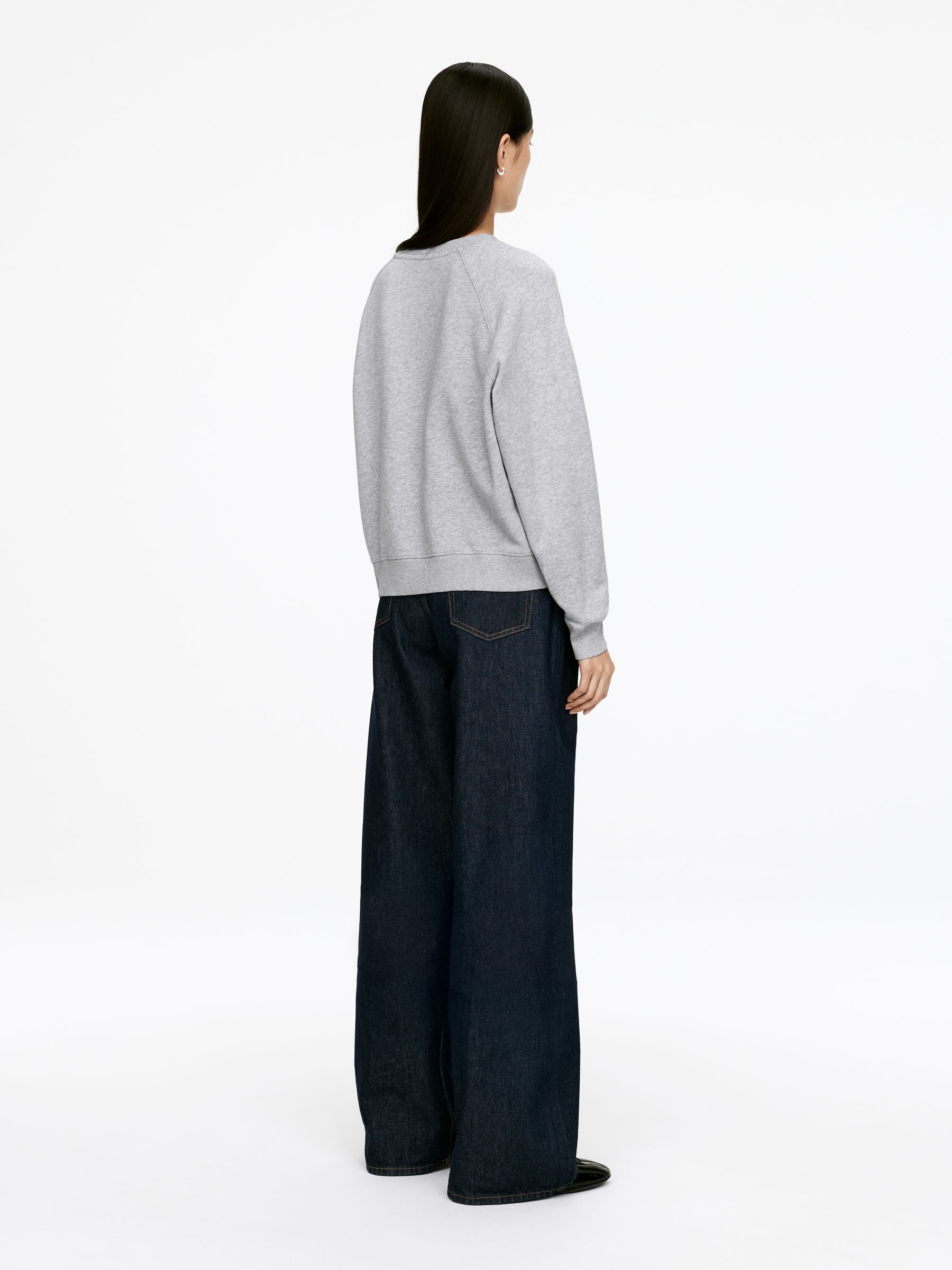 Terry Sweatshirt - Grey Melange - Regular fit - Women - StillMedia/Lookbook - 10