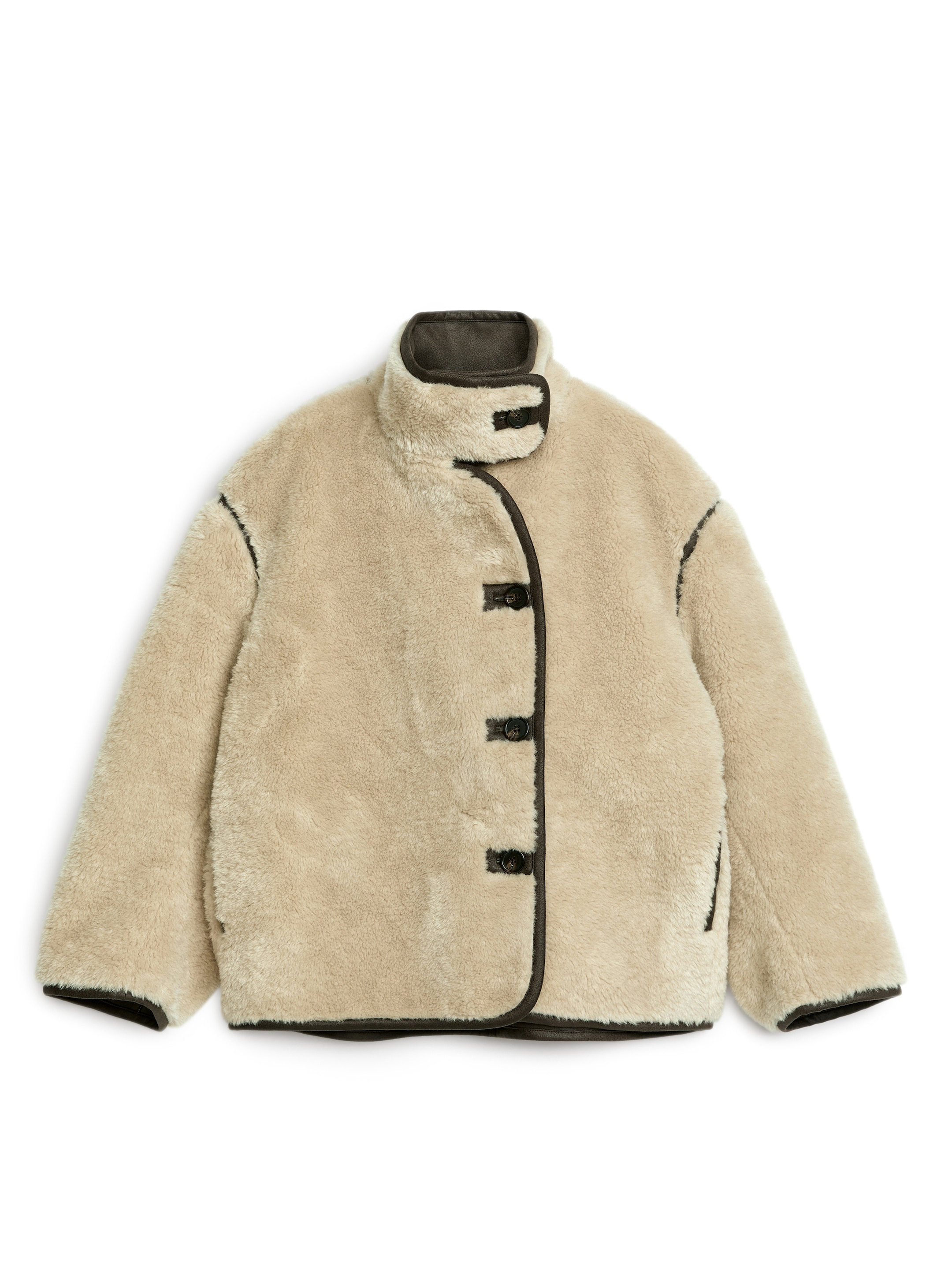 Jacke aus Kunstfell - Beige/Braun - Relaxed Fit - Damen - StillMedia/DescriptiveStillLife - 4