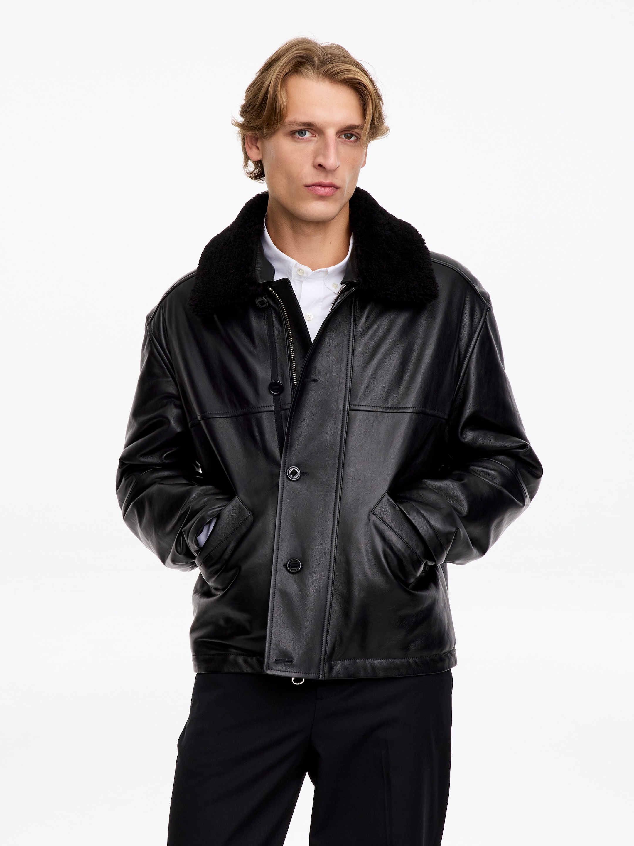 Leather Aviator Jacket - Black - Regular fit - men - StillMedia/Lookbook - 6