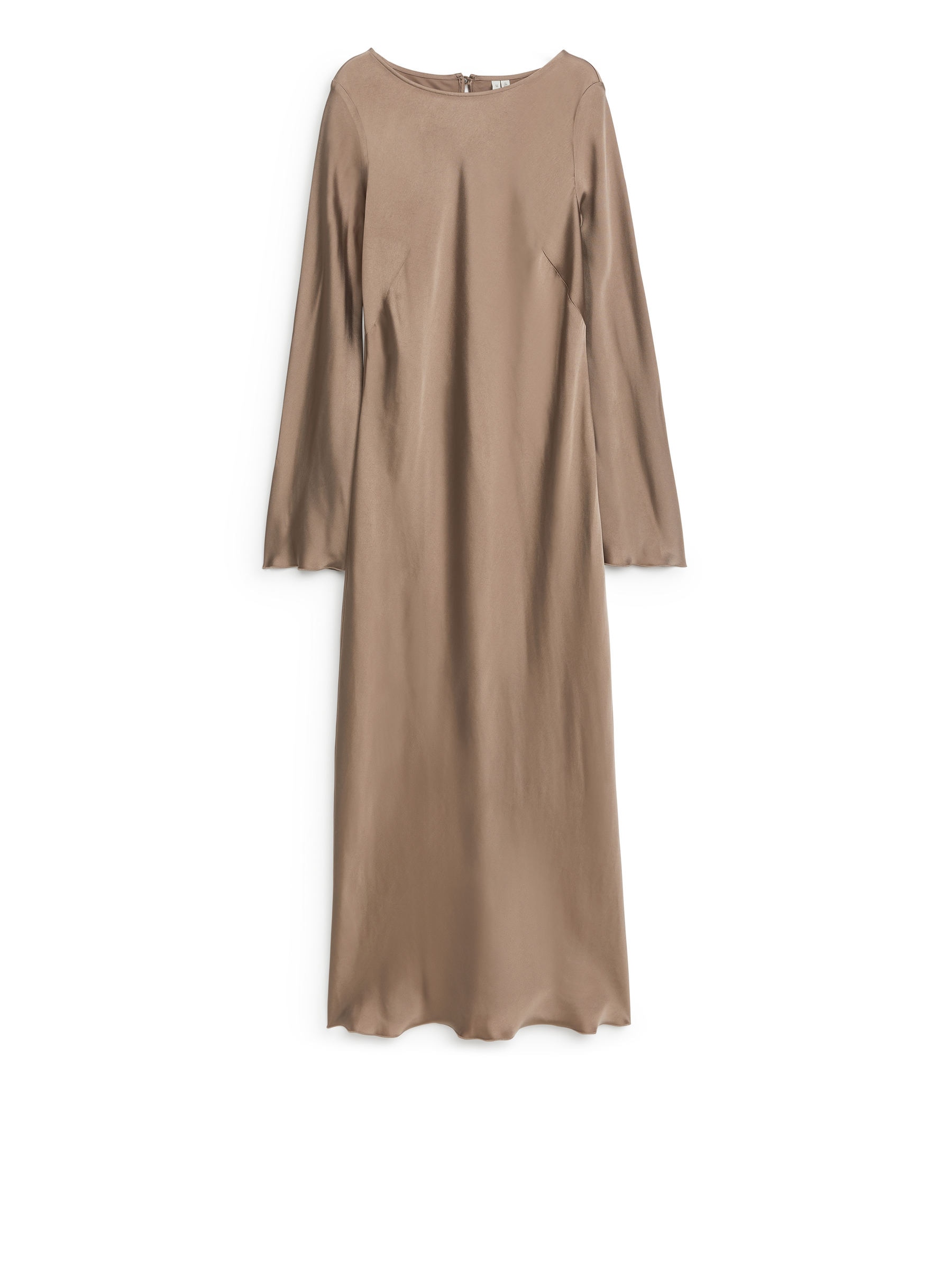 Schräg geschnittenes Midikleid-#7C746B-6194