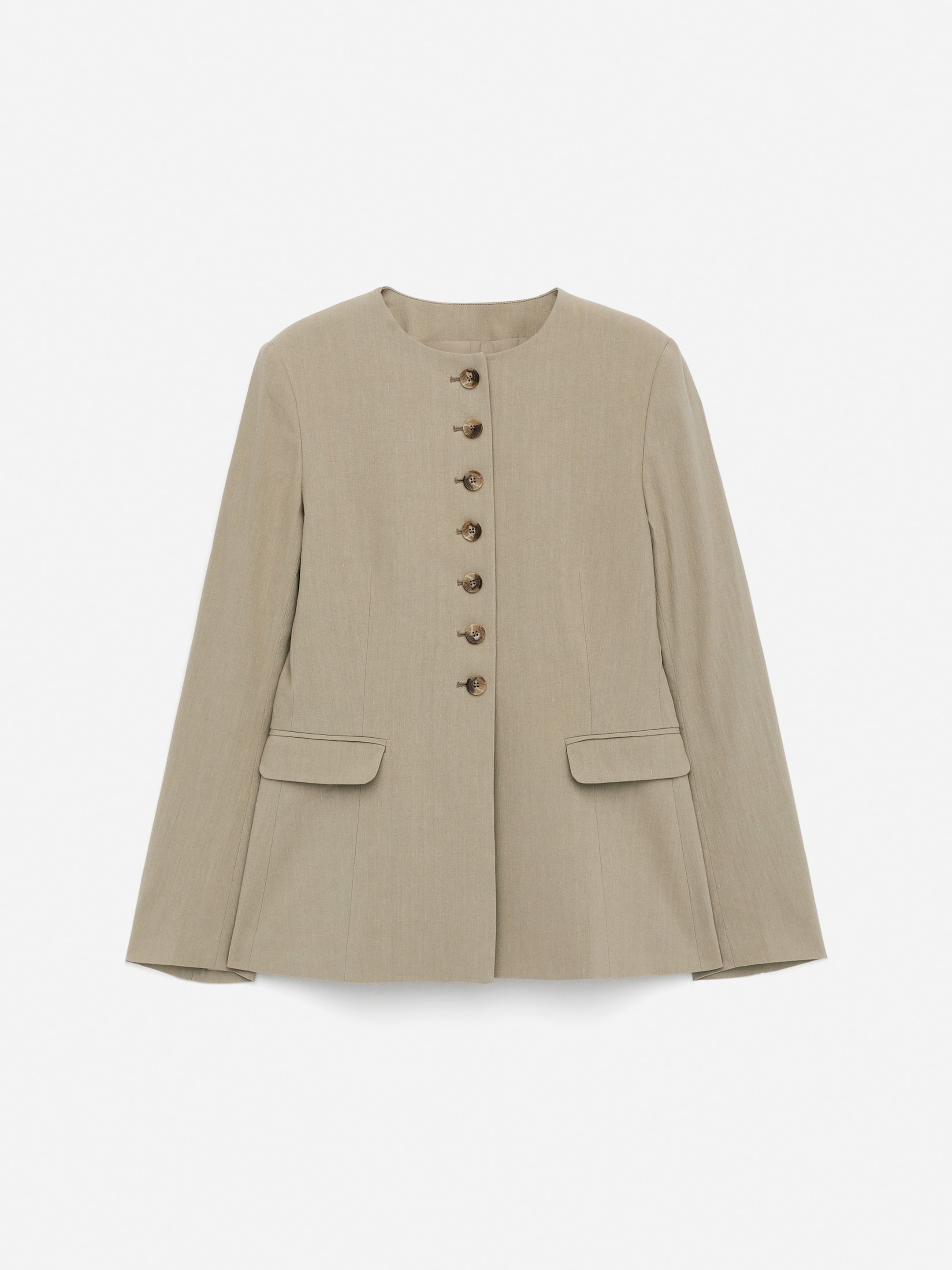 Ingrandisci l'immagine: Linen-Blend Blazer - Mole - DONNA | H&M CH 1