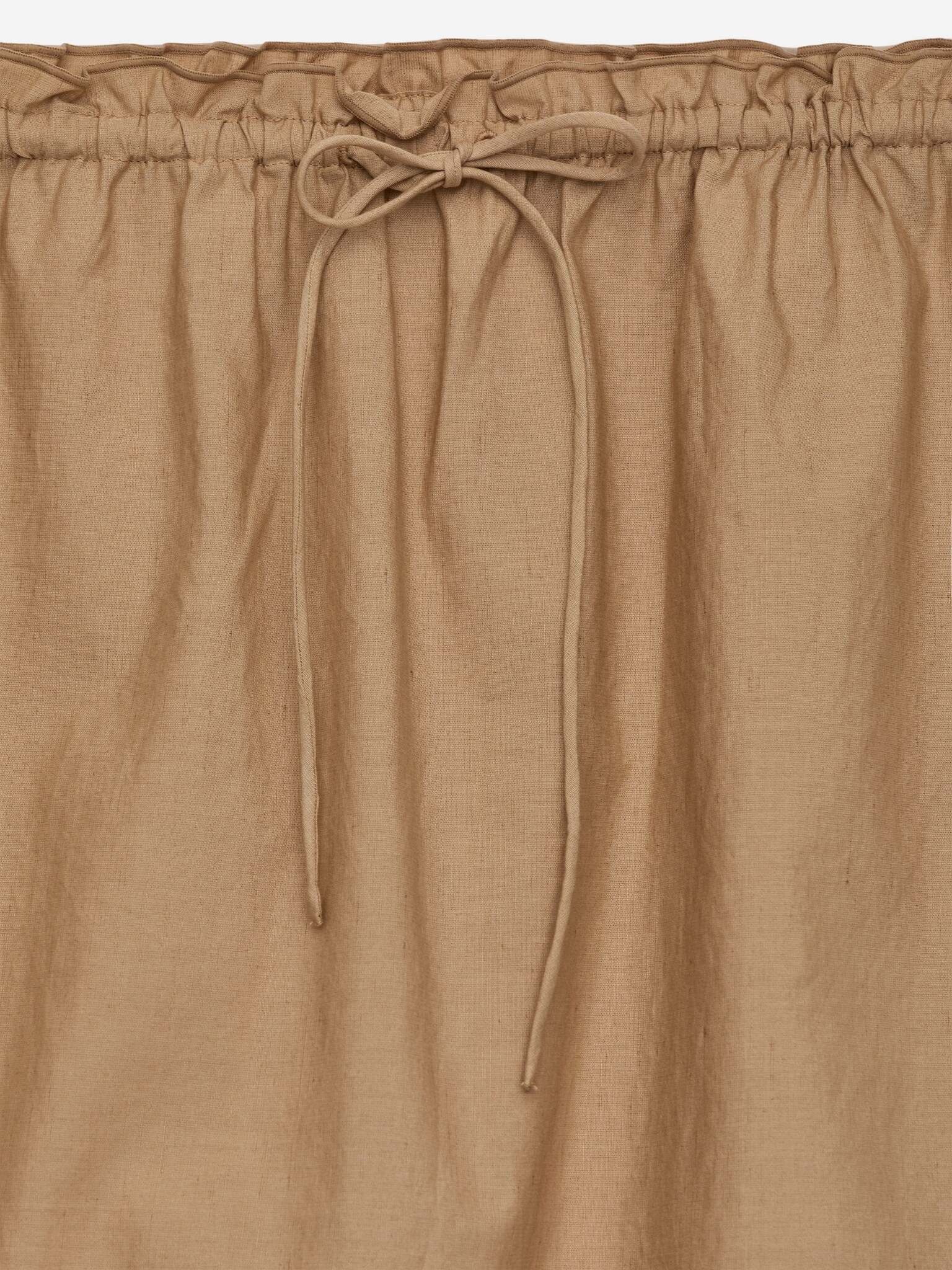 Linen-Cotton Frill Skirt - Beige - 2