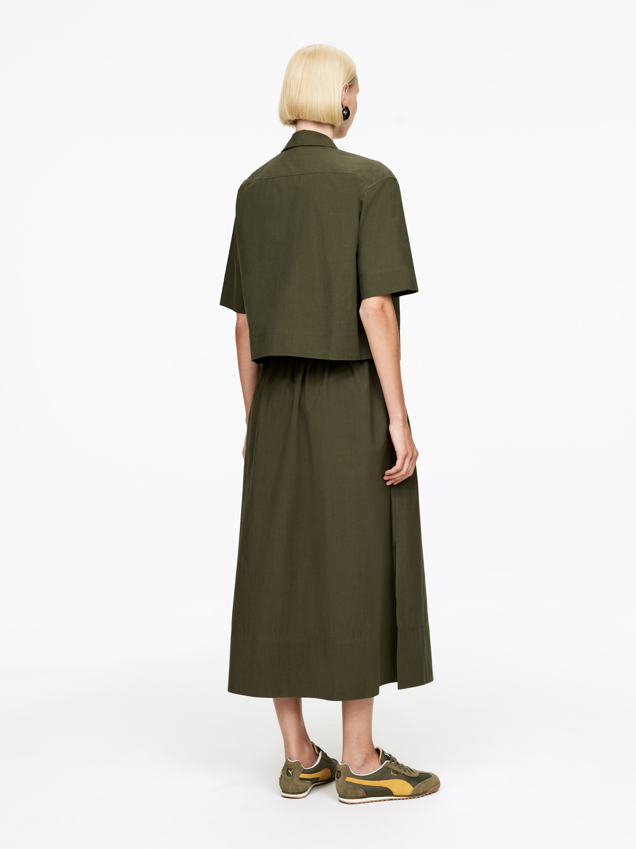 Visualizza immagine più grande: Camicia a maniche corte in cotone - Verde kaki scuro - DONNA | H&M IT 5