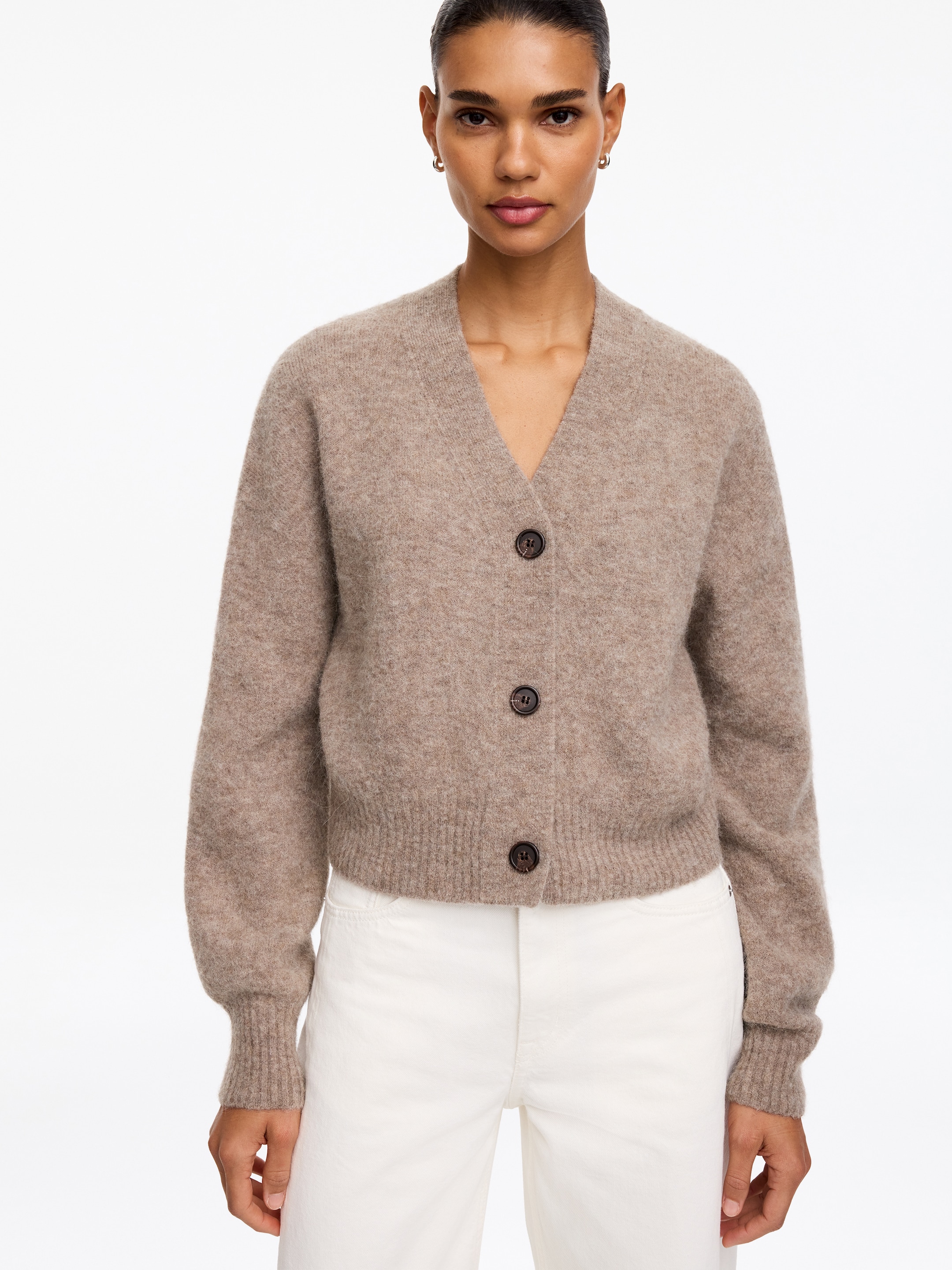 Alpaca-Wool Blend Cardigan - Beige - Loose fit - women - StillMedia/Lookbook - 4