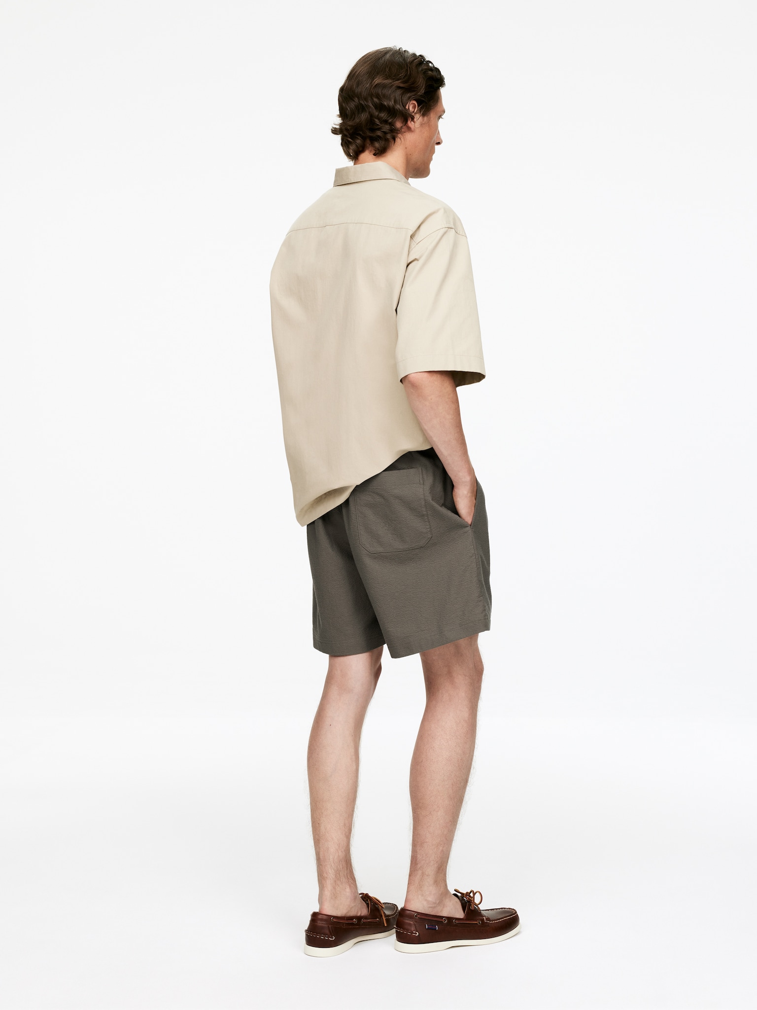 Short en seersucker - Taupe/Noir - 6