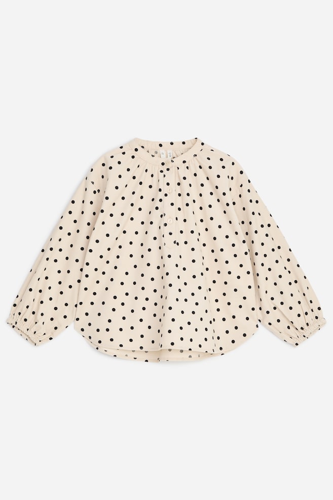 Cordbluse - Beige/Schwarz - 1