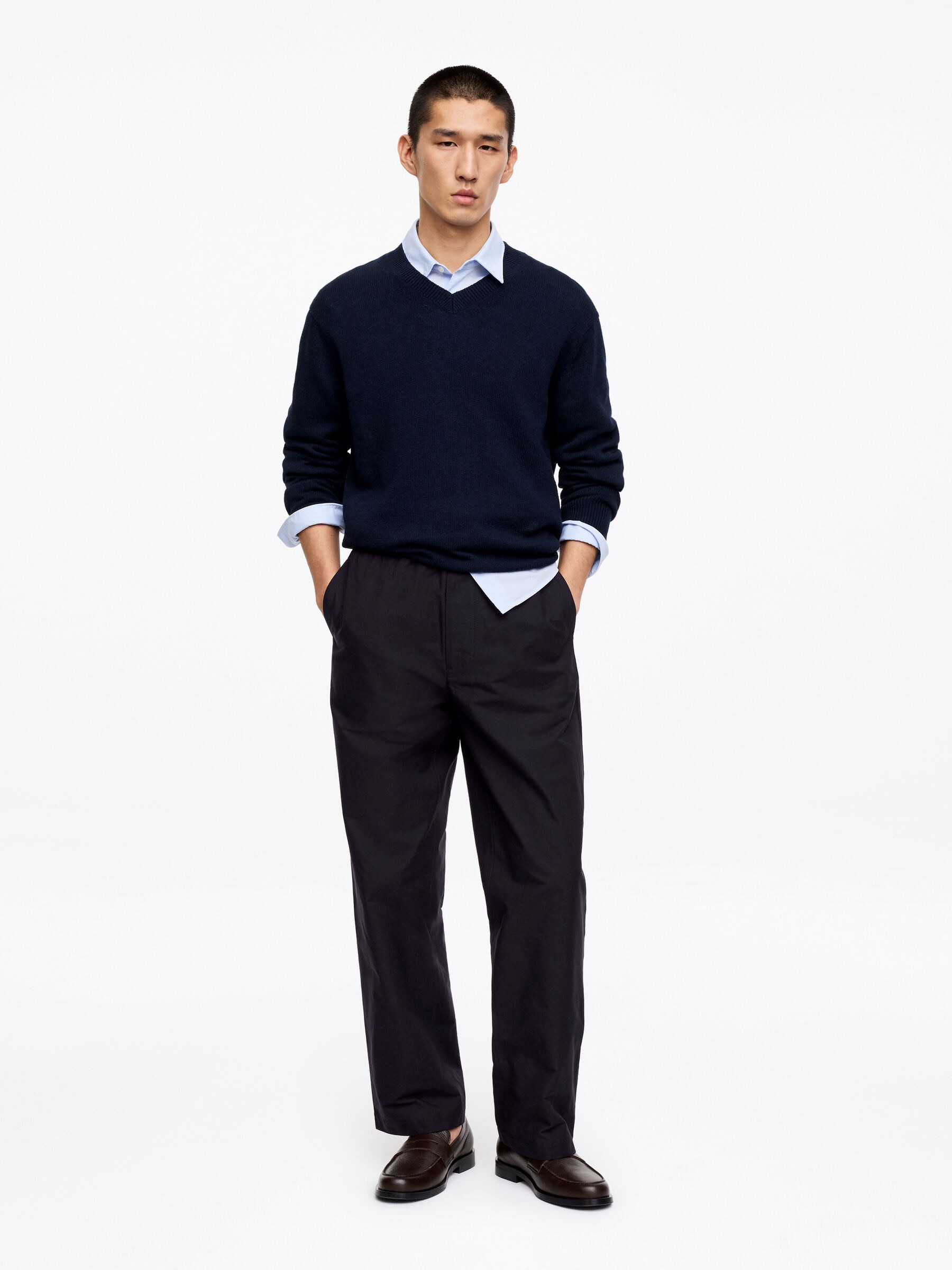 Relaxed Cotton Hopsack Trousers-#272930-18909