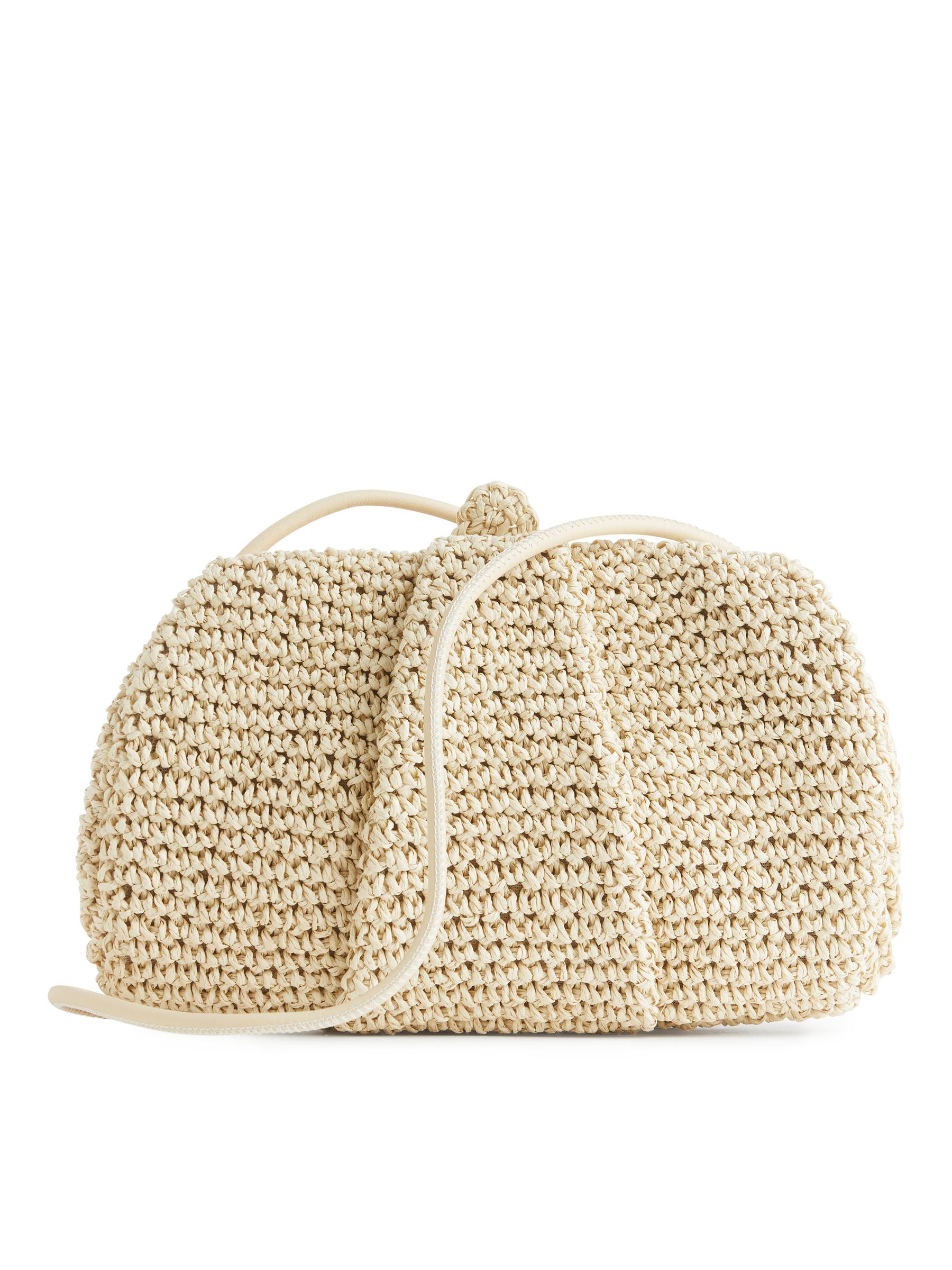 Leather Trimmed Straw Clutch - Light Beige - Women - StillMedia/DescriptiveStillLife - 1