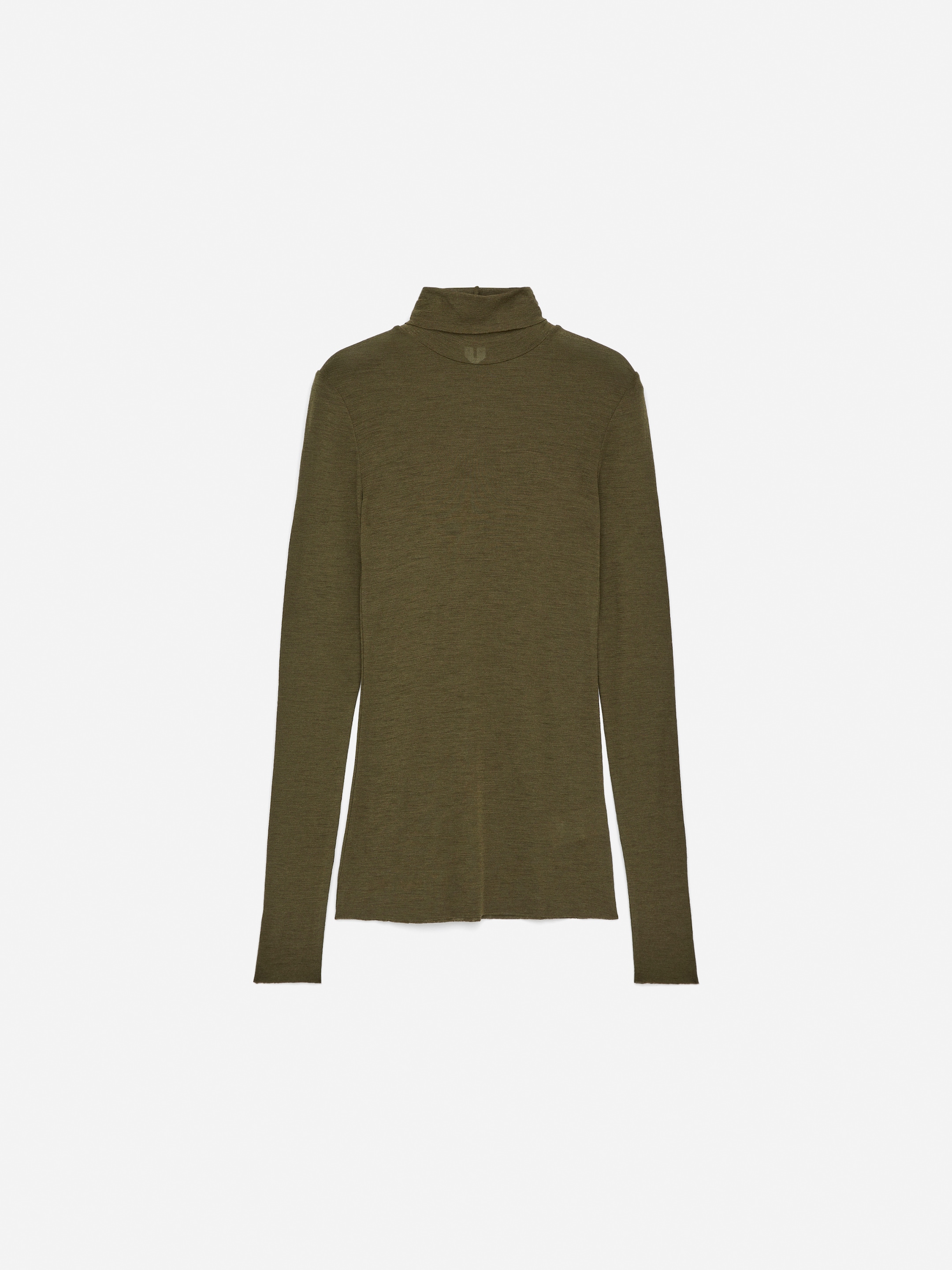 Roll-Neck Wool Top-#585340-16774