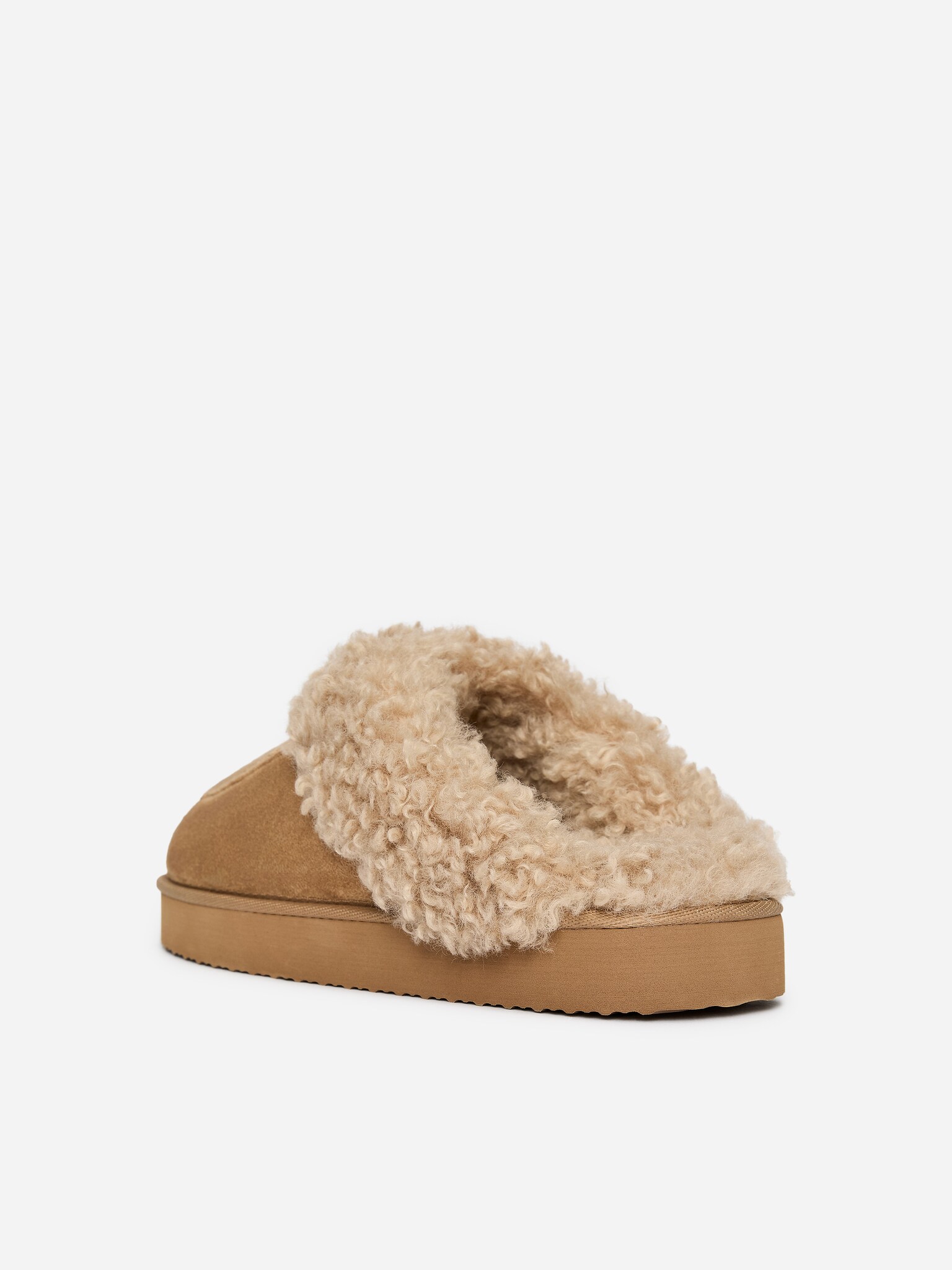 Kunstfell-Hausschuh - Beige - 6