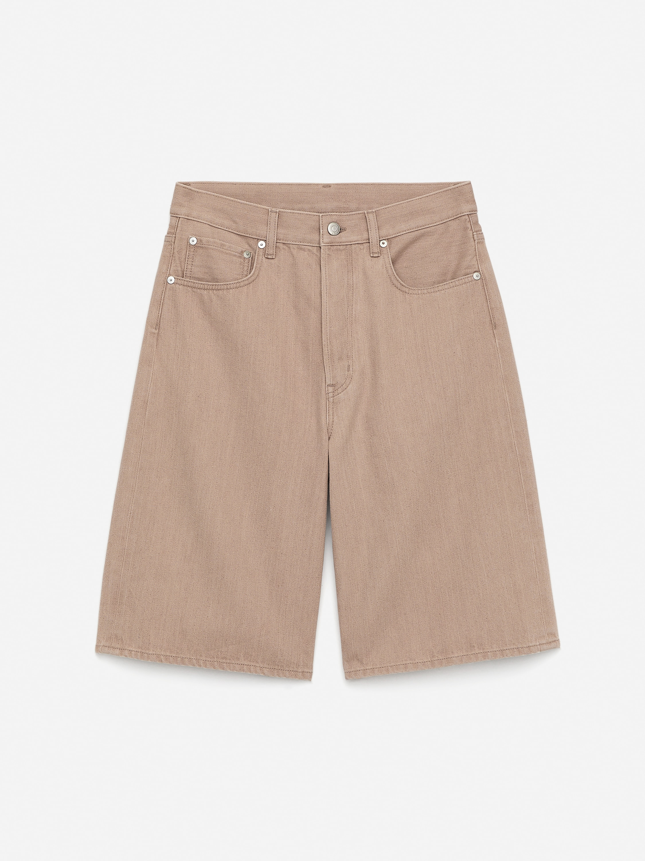 Pantalones cortos denim largos - Beige/Blanco/Azul oscuro