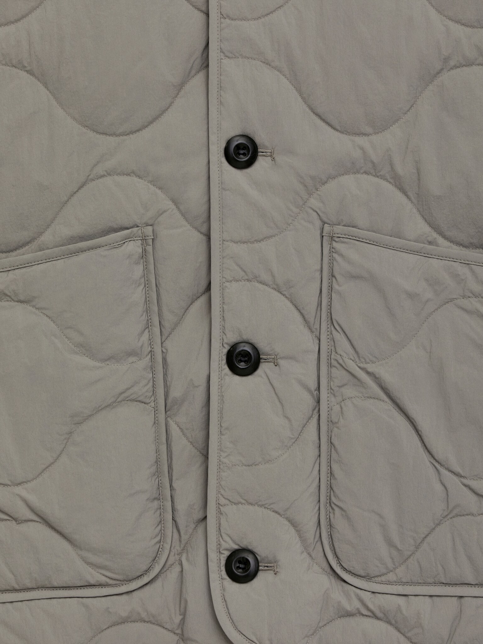 Upcycled Down Liner Jacket - Grey/Dark Reddish Brown - 5