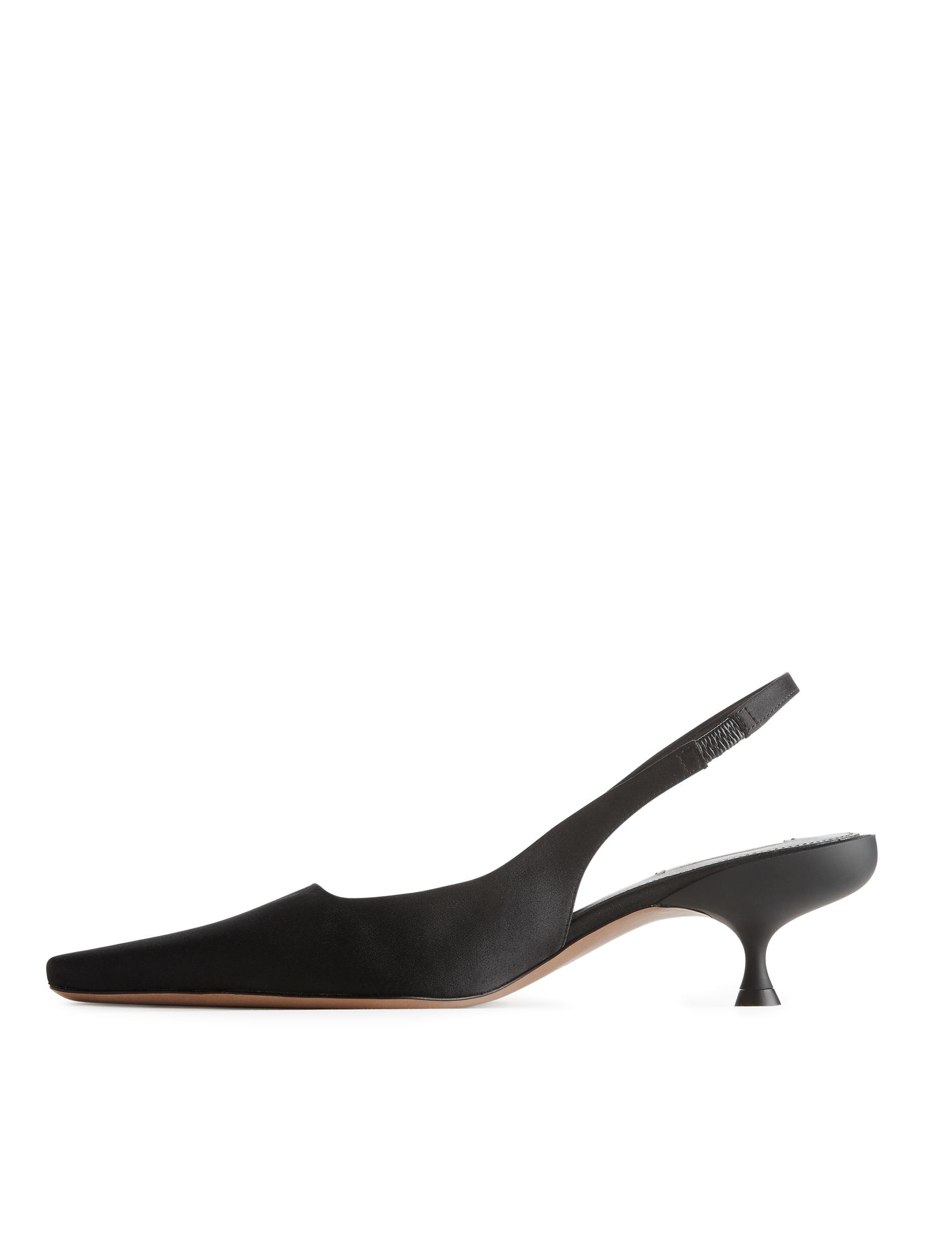 Slingback Satin Pumps - Black - Women - StillMedia/DescriptiveStillLife - 2