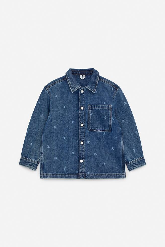 Jeanshemd mit Print - Blau - 1