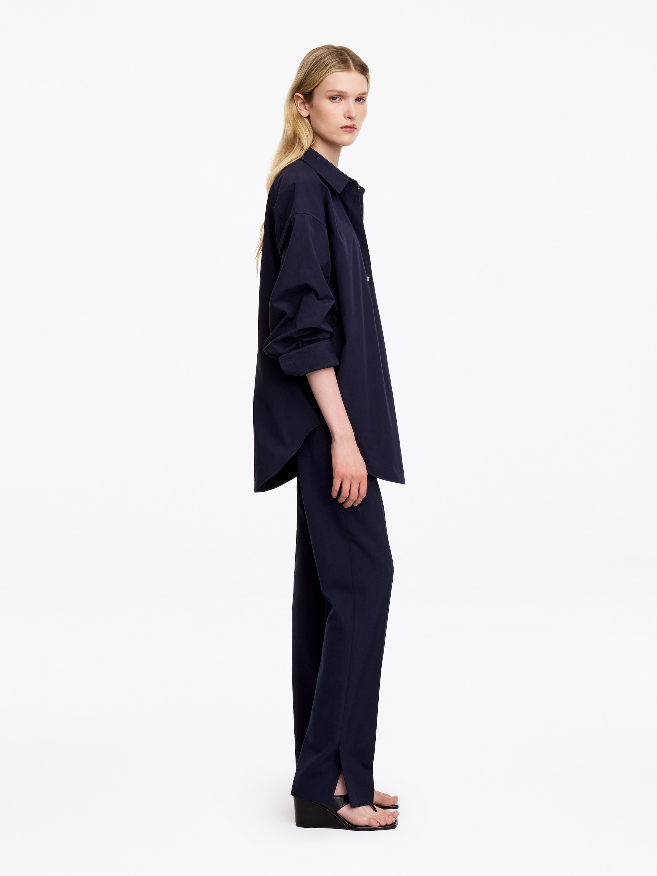 Schmale, elegante Hose - Dunkelblau - Slim Fit - women - StillMedia/Lookbook - 3