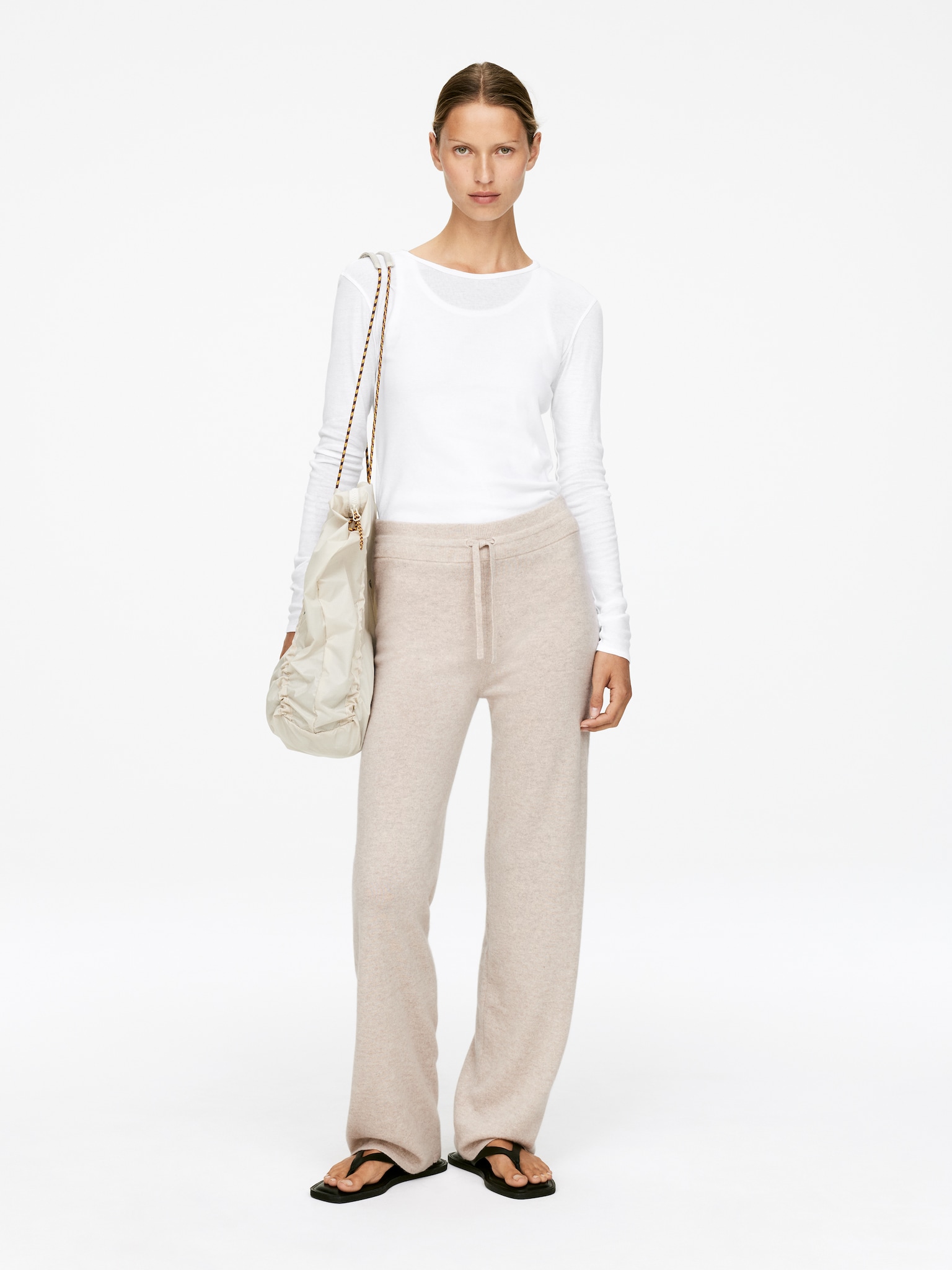 Pantalon en pur cachemire - Beige chiné
