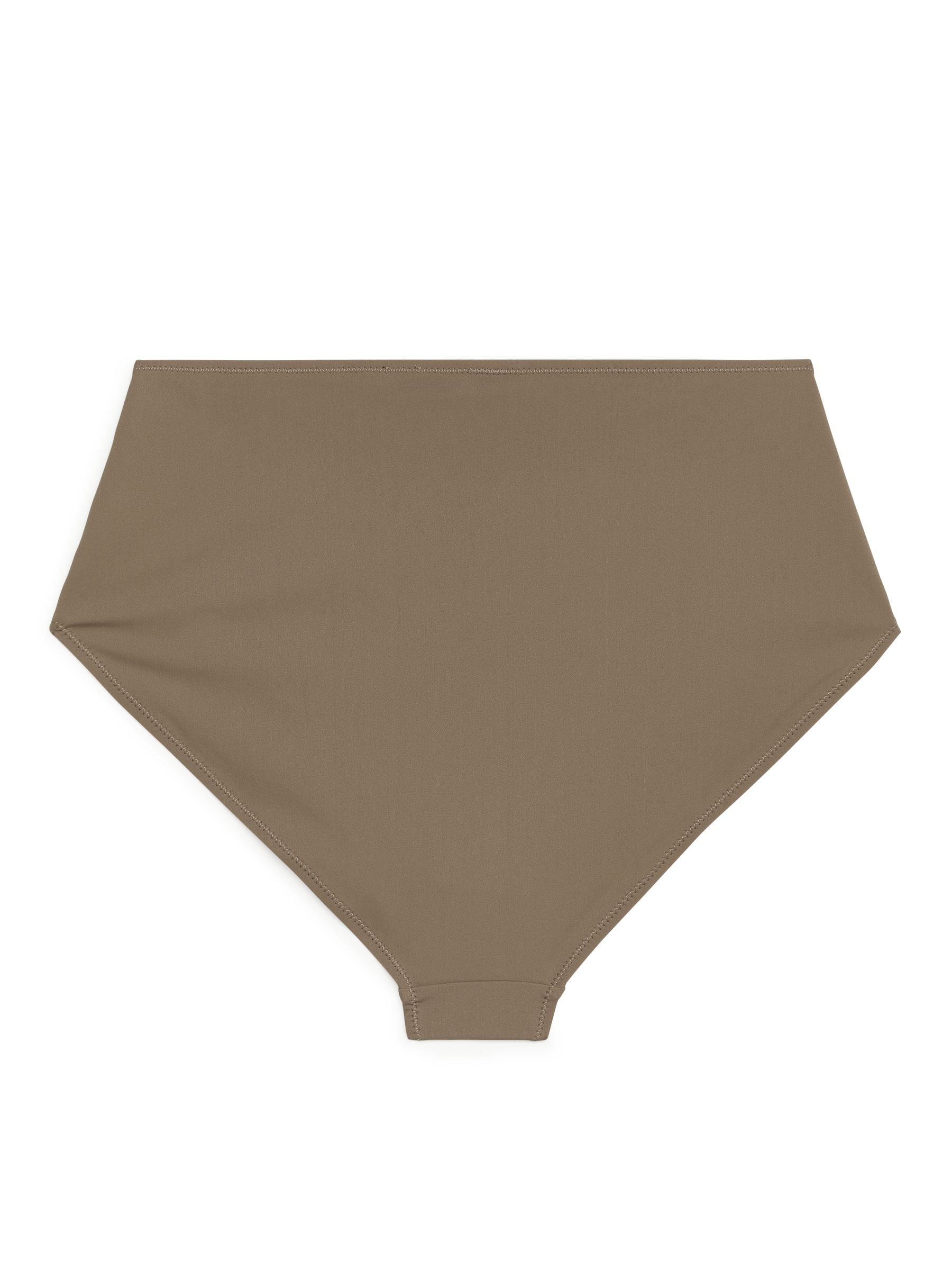 Bikini-Slips mit hoher Taille, matte Ausführung - Dunkles Taupe - Damen - StillMedia/DescriptiveStillLife - 1