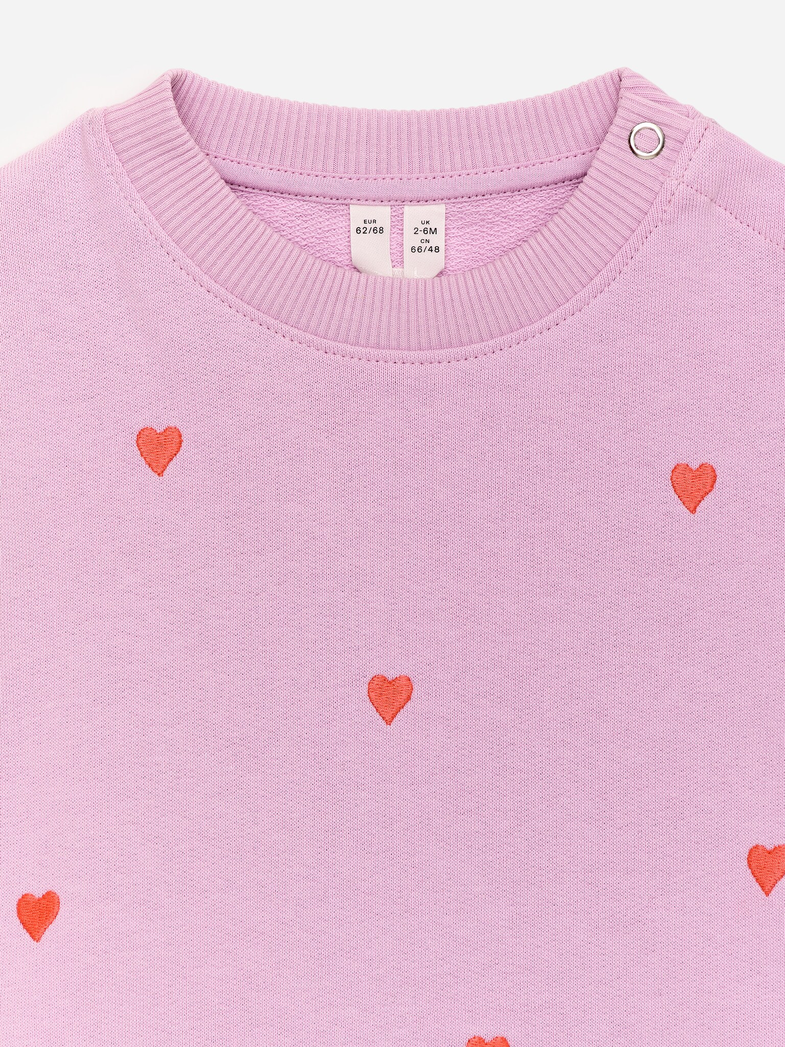 Baumwoll-Sweatshirt mit Stickerei - Rosa - 3