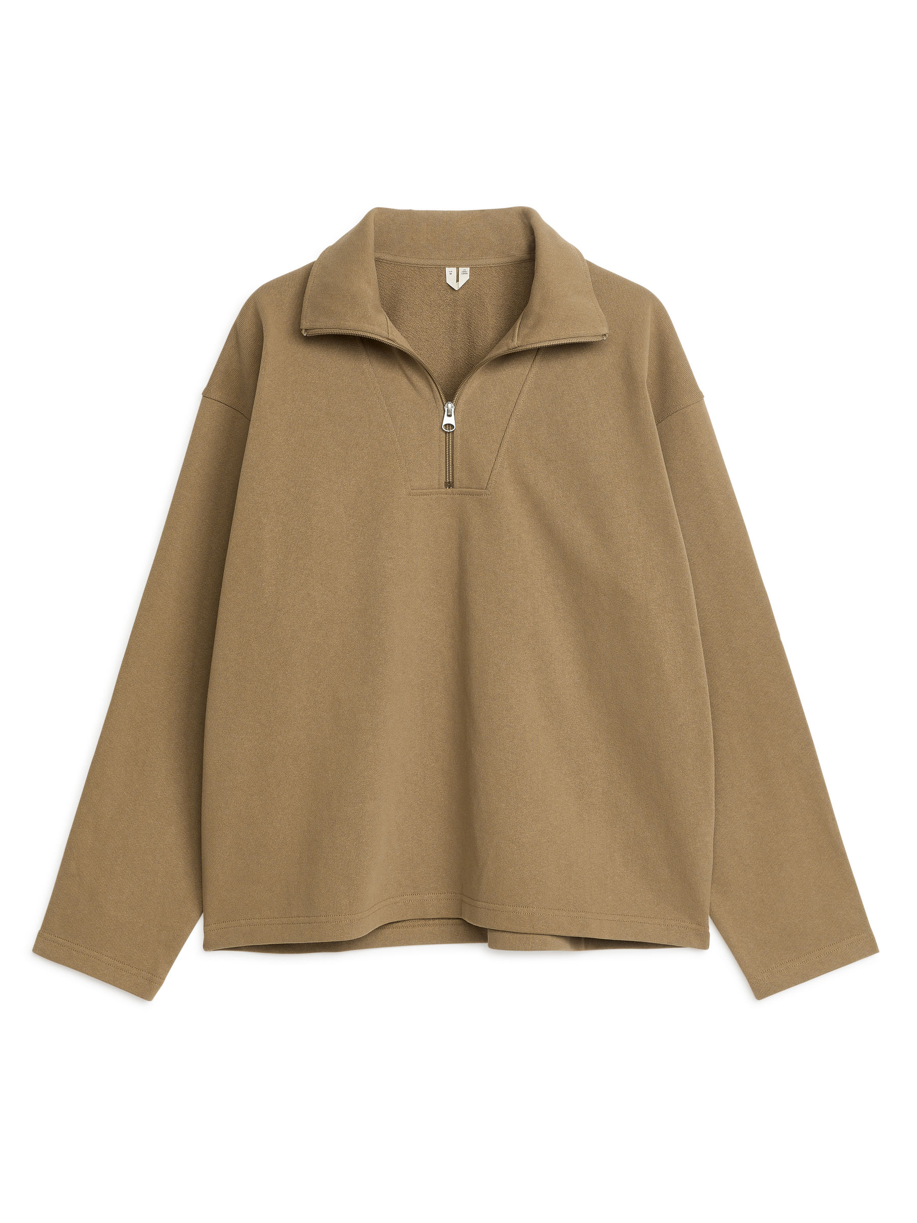 Baumwollpullover mit kurzem Reißverschluss - Kamel - Relaxed Fit - Herren - StillMedia/DescriptiveStillLife - 2