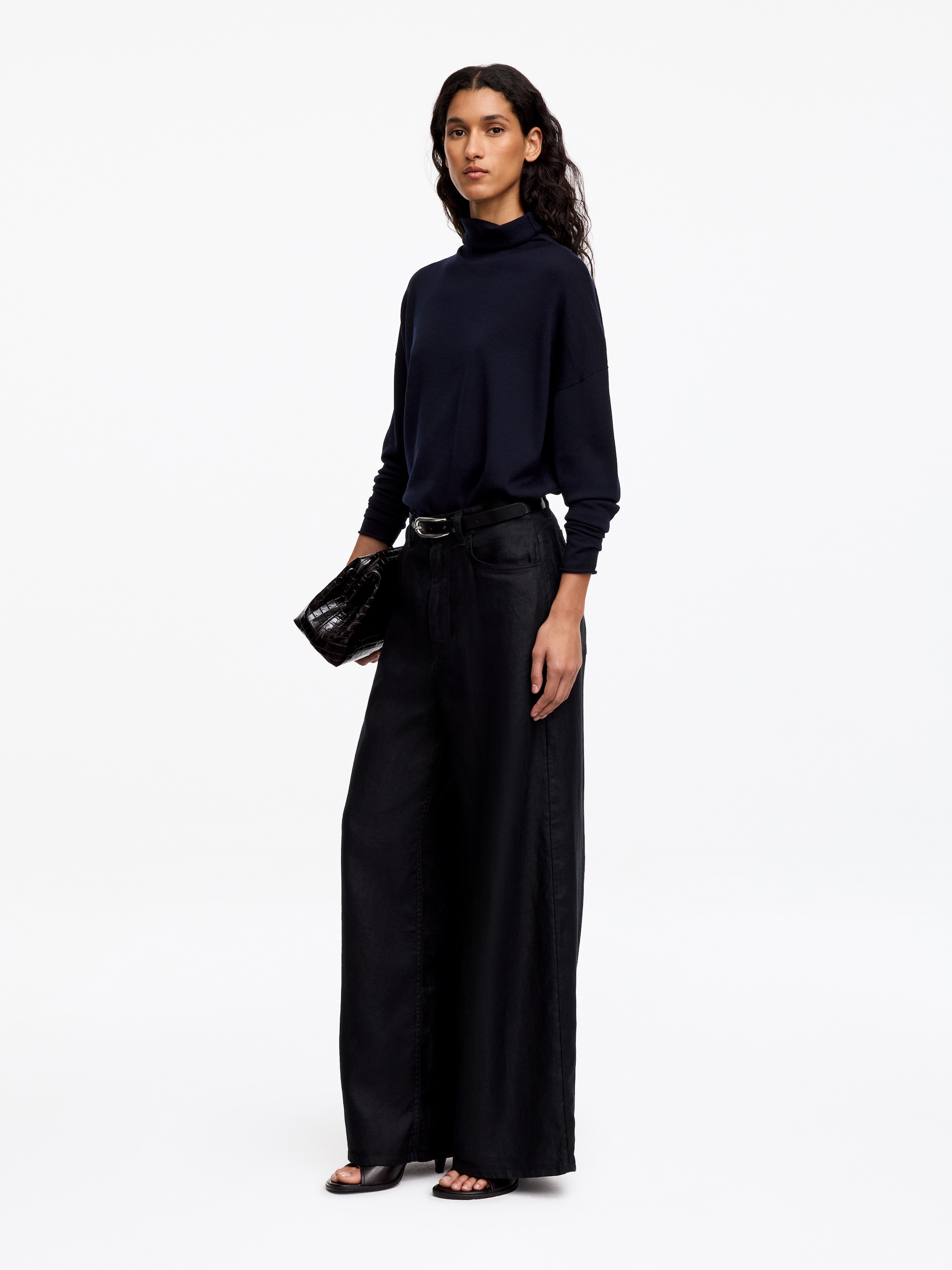 Rollkragenpullover aus Merinowolle - Blau - Loose Fit - women - StillMedia/Lookbook - 5