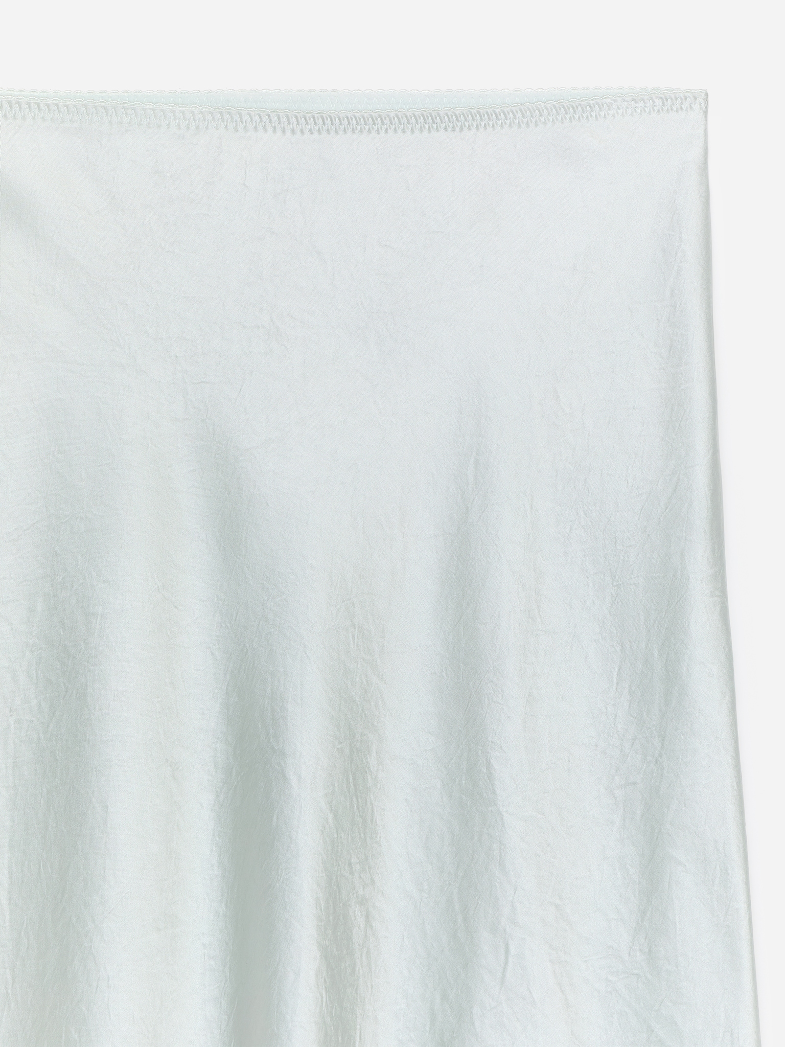 Lace-Detail Satin Skirt - Dusty Turquoise - 4