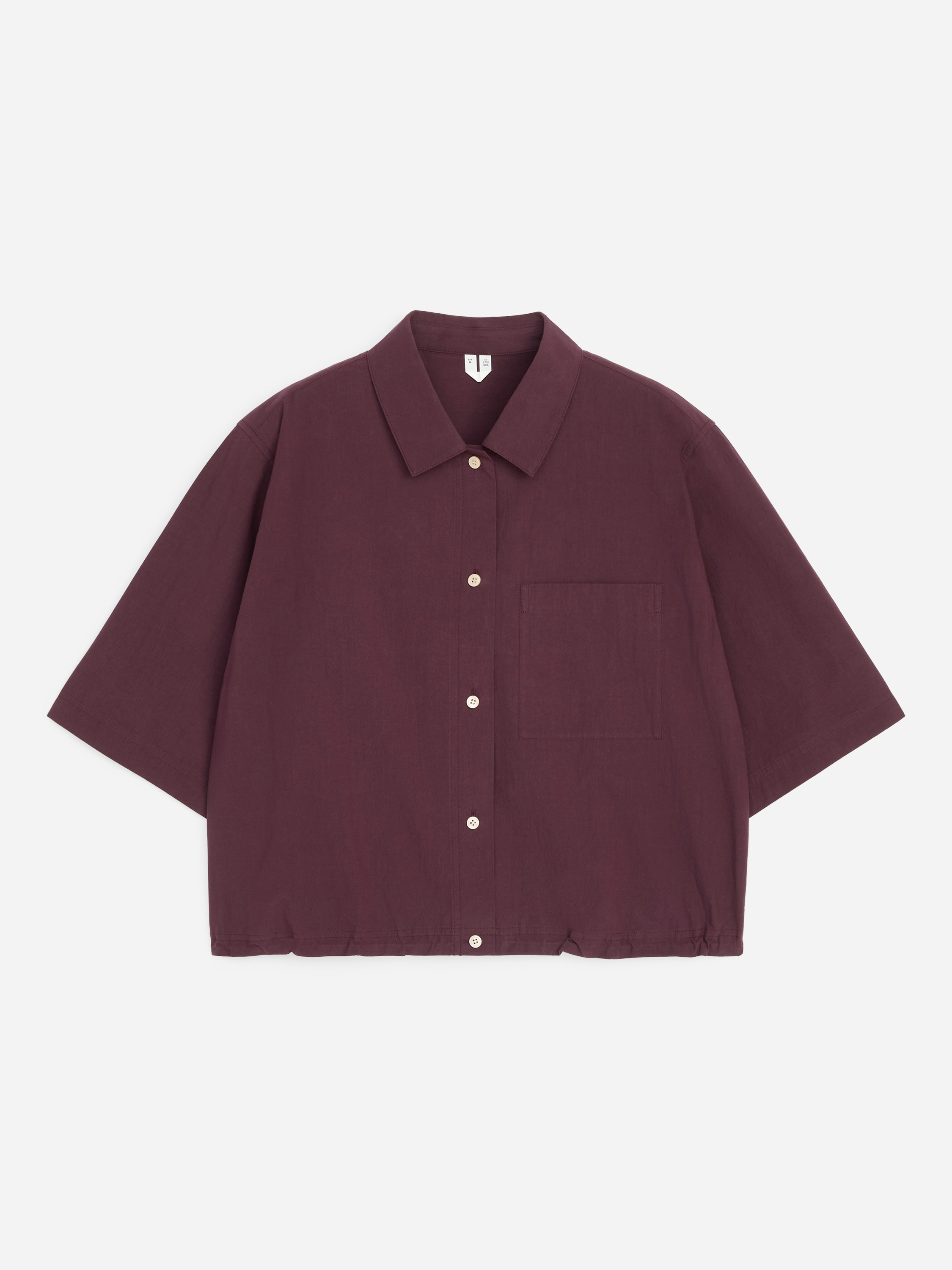 Camisa de algodón de manga corta - Ciruela/Blanco/Negro