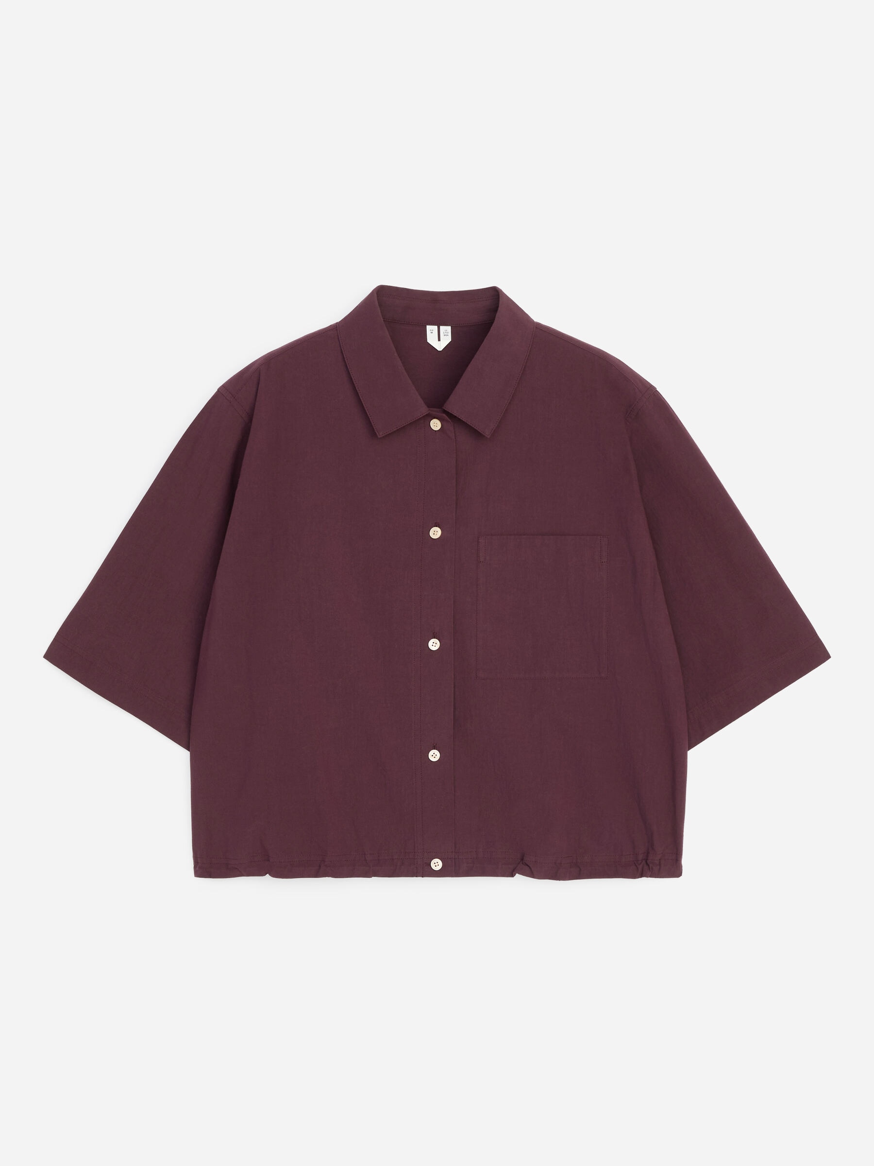 Cotton Short-Sleeve Shirt-#402A32-19505