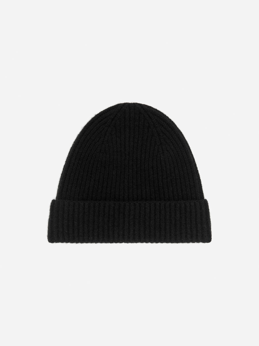 ARKET Men's  Rib-Knit Wool-Blend Beanie Black,  