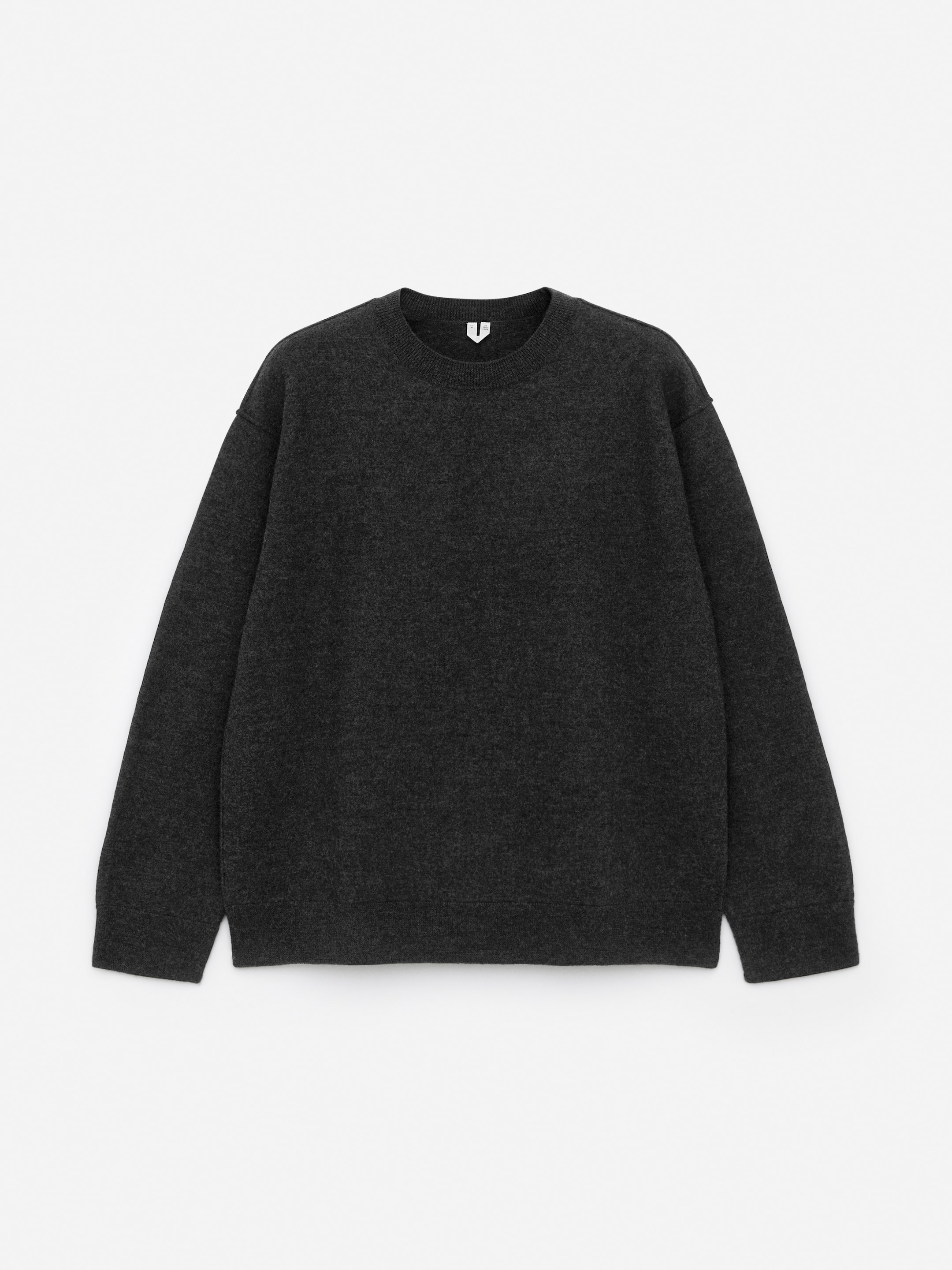 Grotere afbeelding bekijken: Trui van gekookte wol met ronde hals - Donkergrijs - HEREN | H&M NL 1