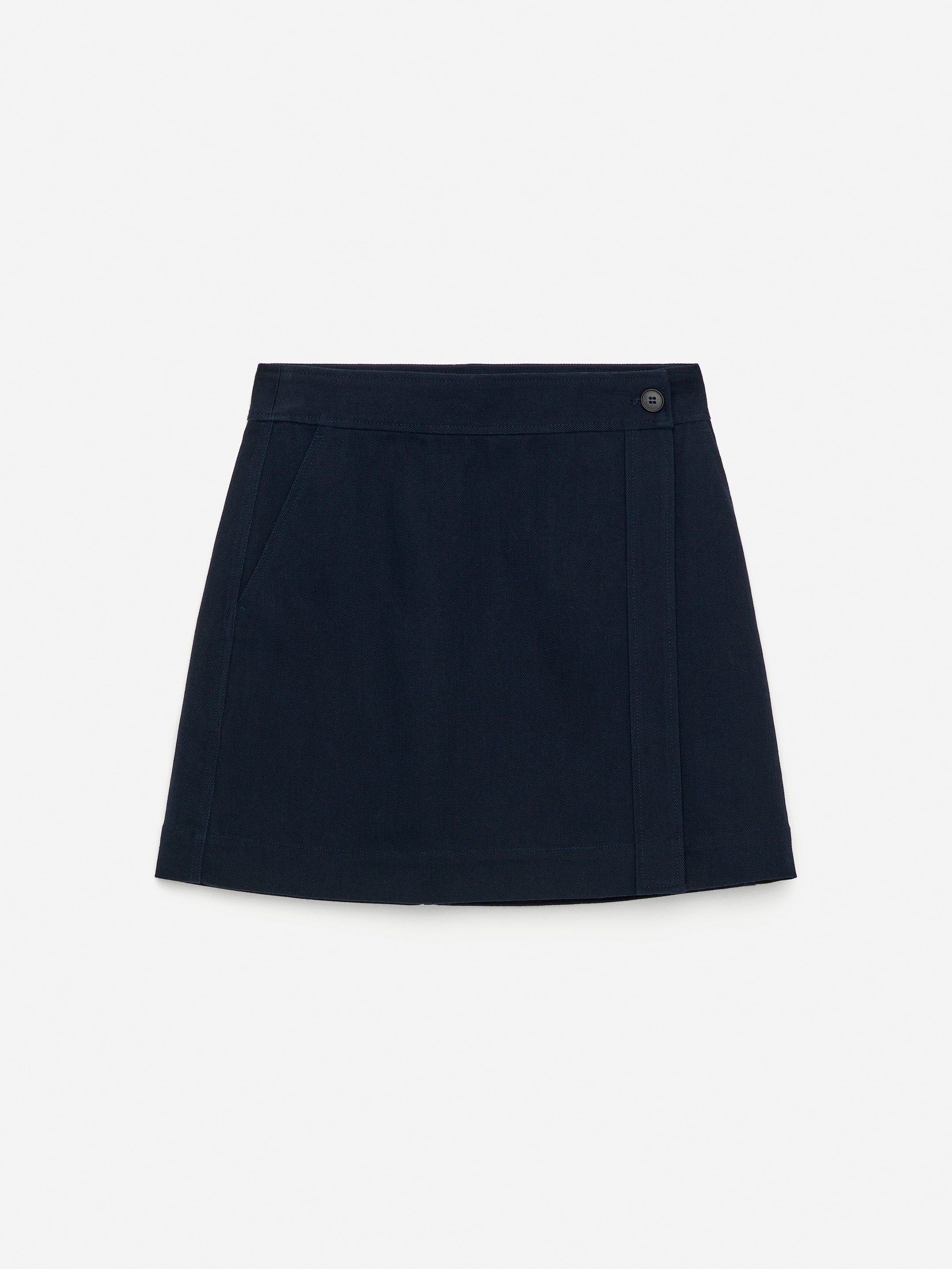 Ver imagem maior: Saia de trespasse em algodão - Azul escuro - SENHORA | H&M PT 1