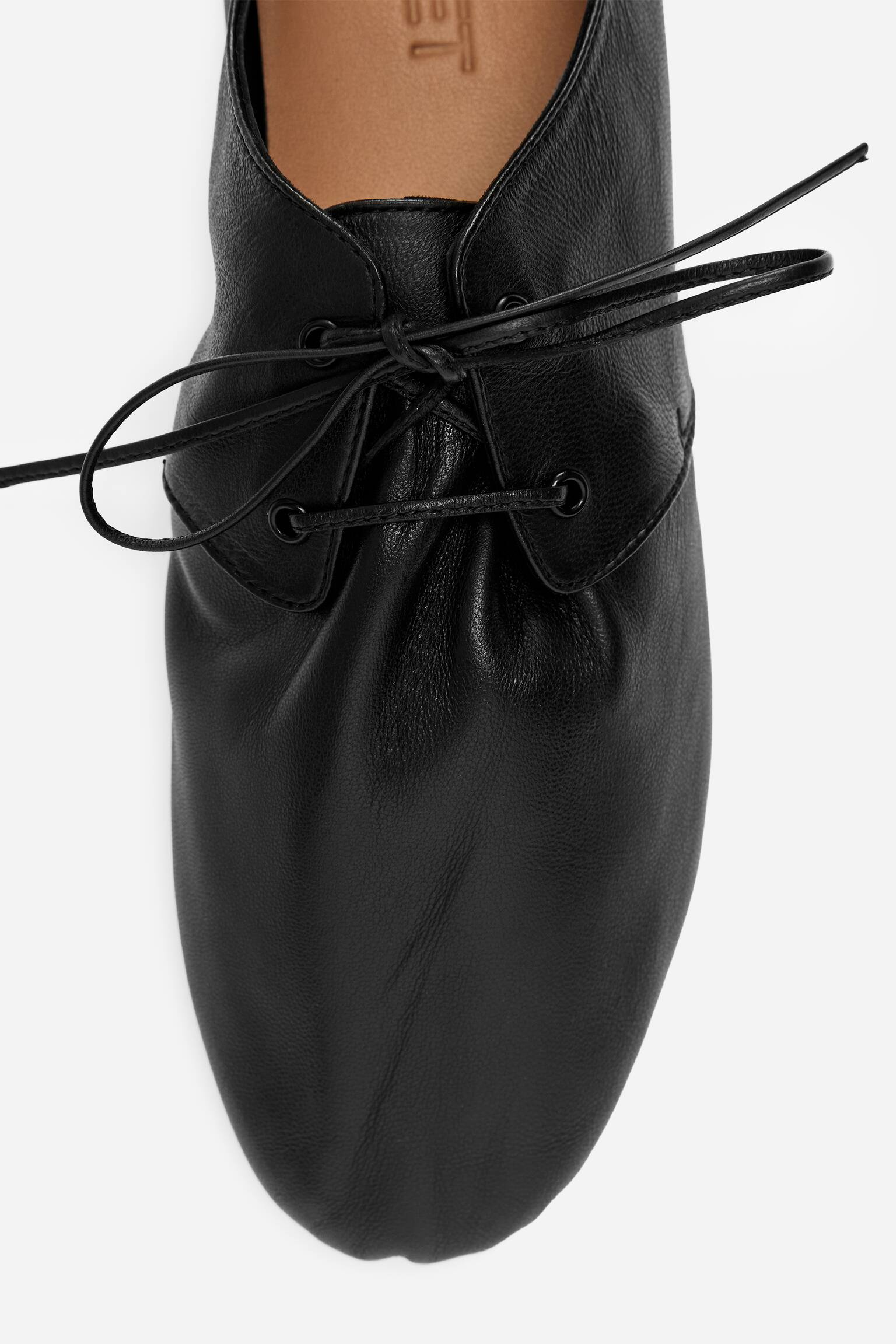 Zapatos de piel suave con cordones - Negro/Amarillo empolvado - 6