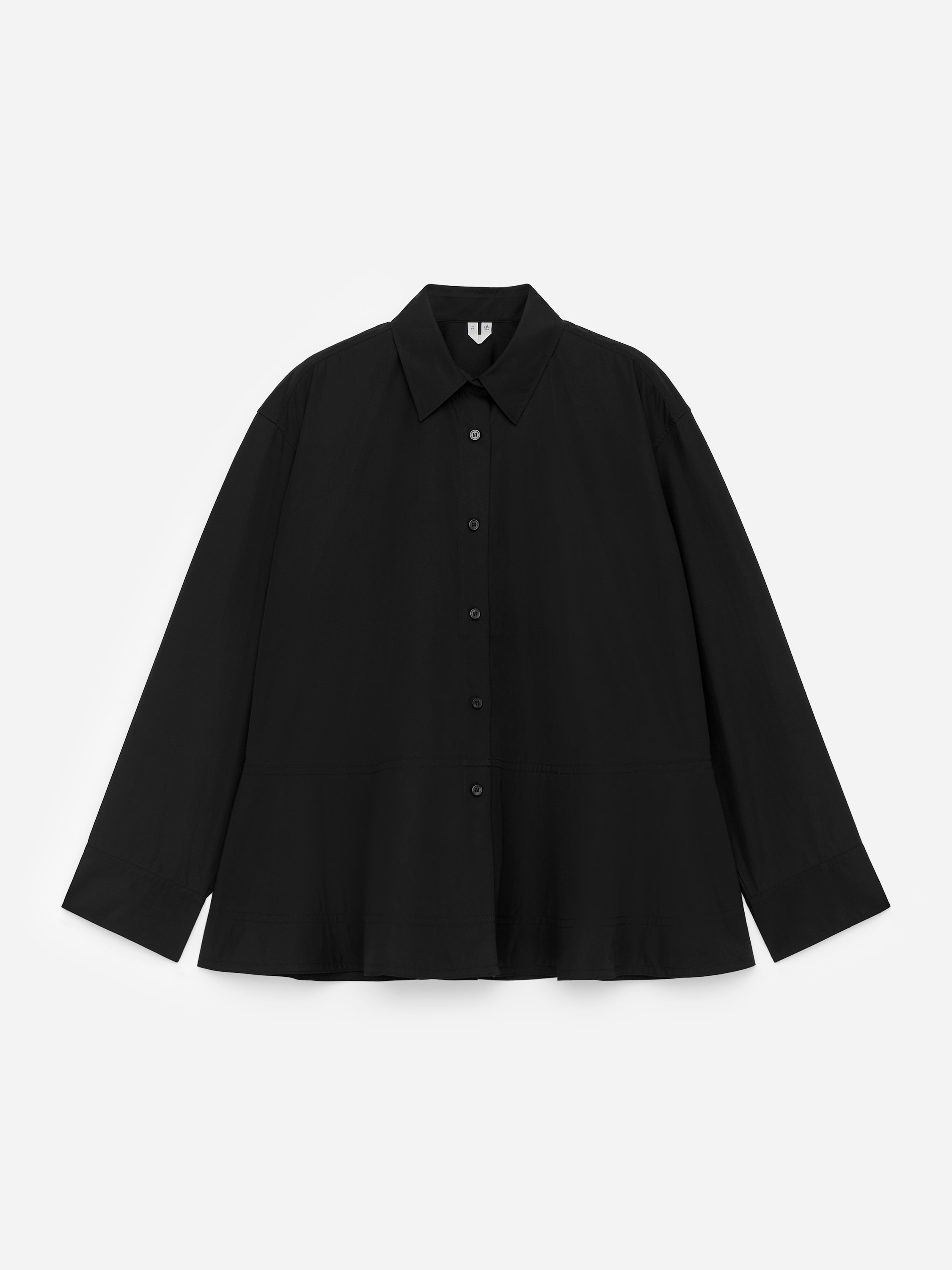 Bavlnená peplum blúzka - Čierna/Tmavočervená