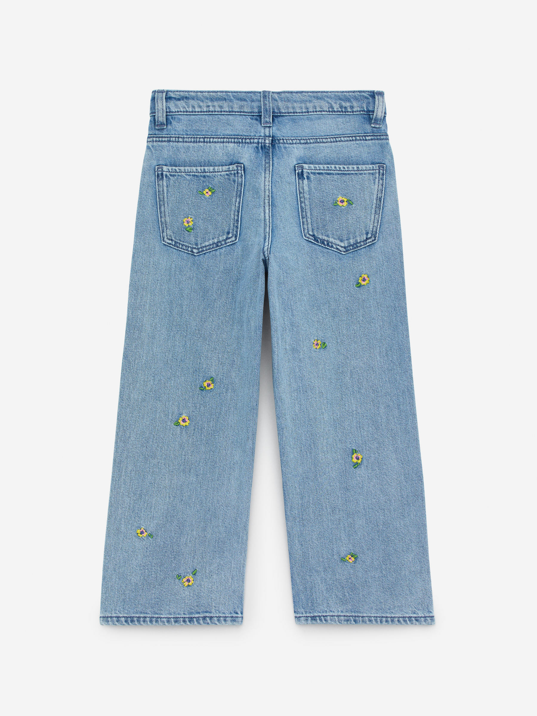 Embroidered Denim Trousers - Blue/Flower Embroidery - Relaxed fit - Children - StillMedia/DescriptiveStillLife - 2