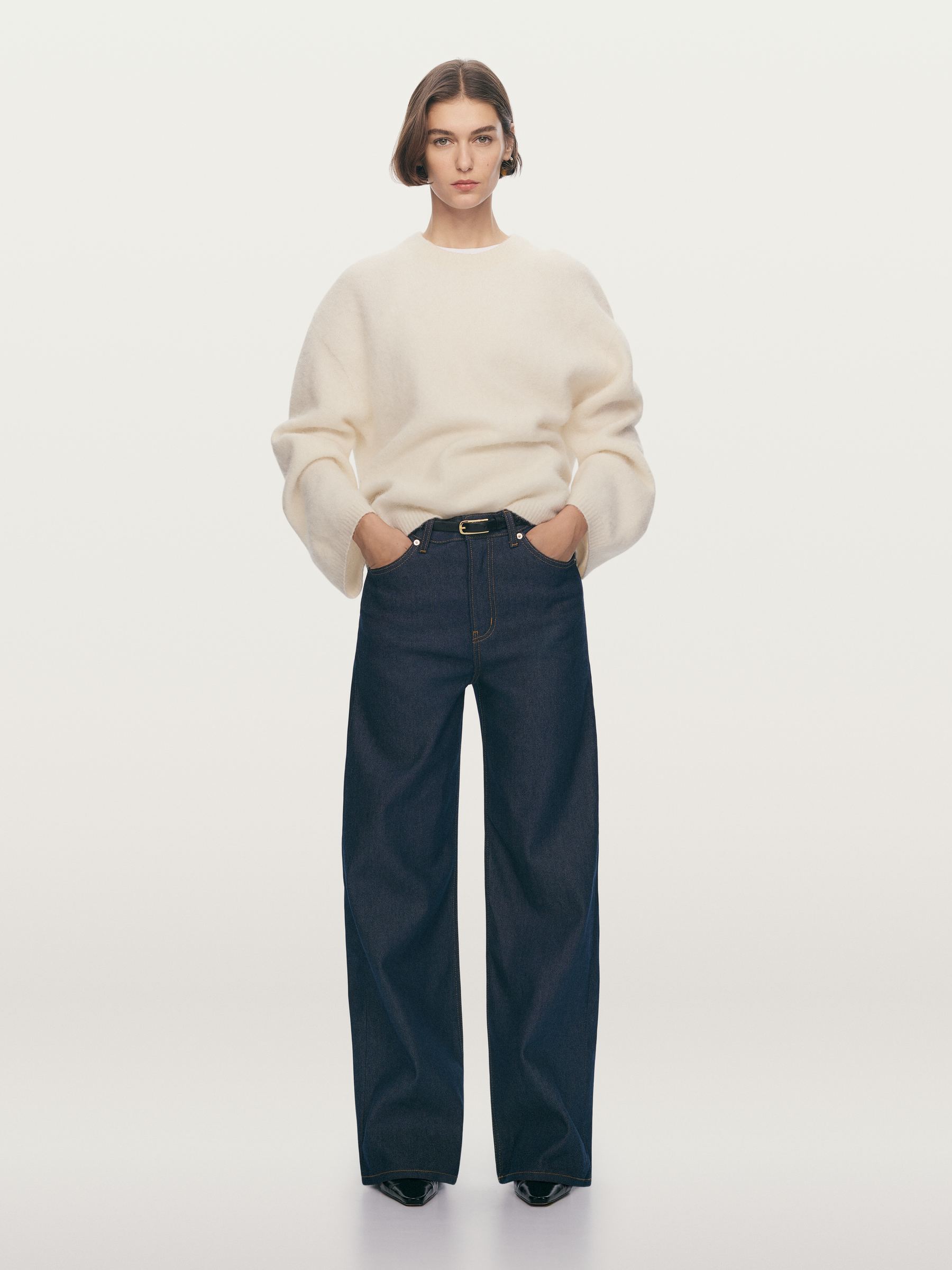 Tröja i alpacka och ull - Off-white - Oversized - Women - StillMedia/Environmental - 1