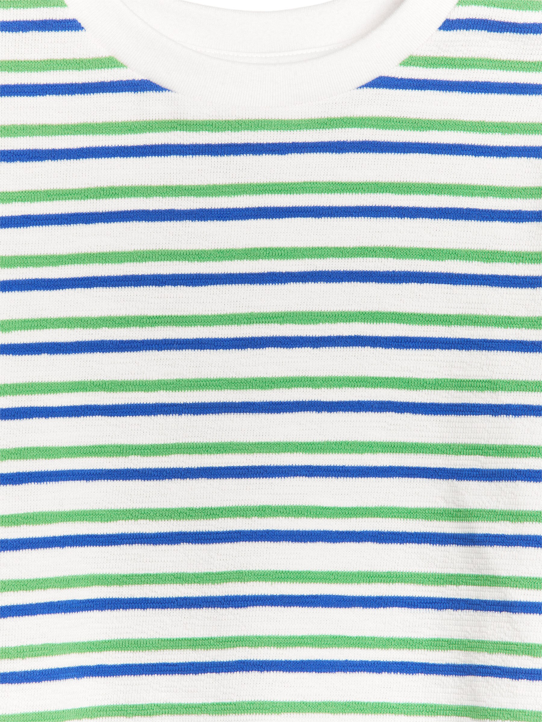 Strukturiertes T-Shirt - Weiß/Grün/Blau - Regular Fit - Kinder - StillMedia/DescriptiveDetail - 3