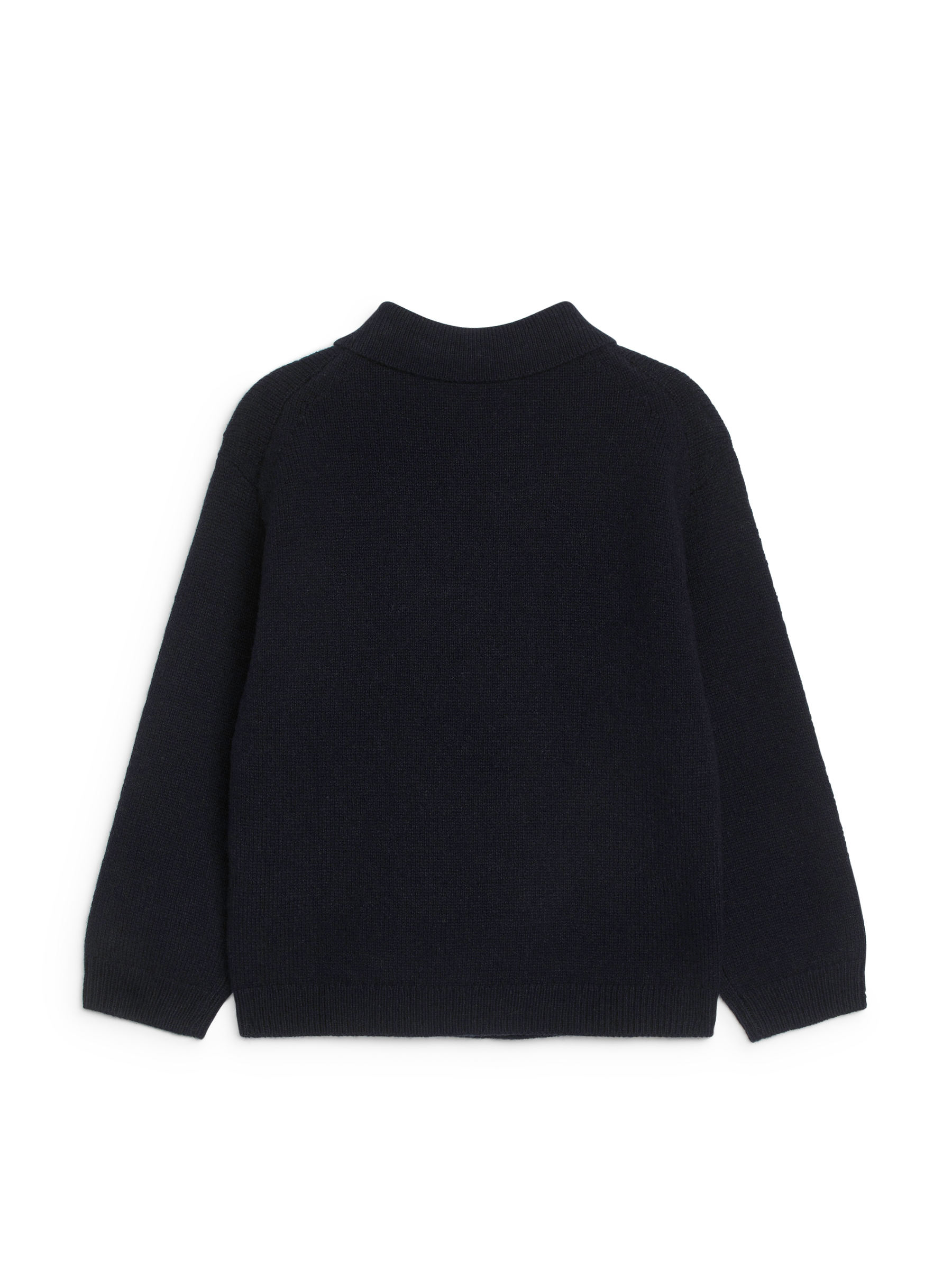 Knitted Wool Zip Polo Shirt - Dark Blue - Relaxed fit - Children - StillMedia/DescriptiveStillLife - 3