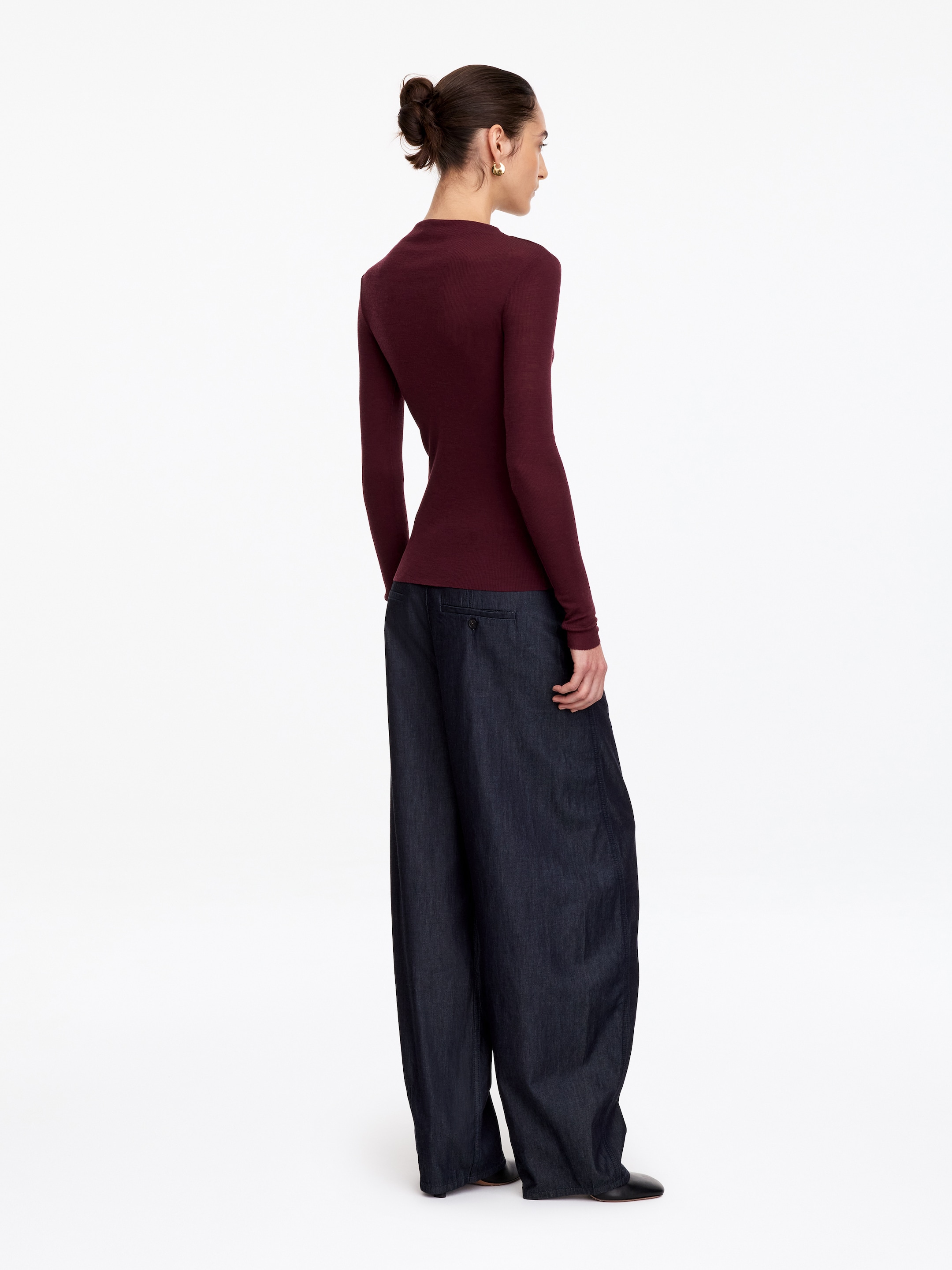 Rippstrickoberteil aus Wolle - Burgunderrot - Regular Fit - women - StillMedia/Lookbook - 3
