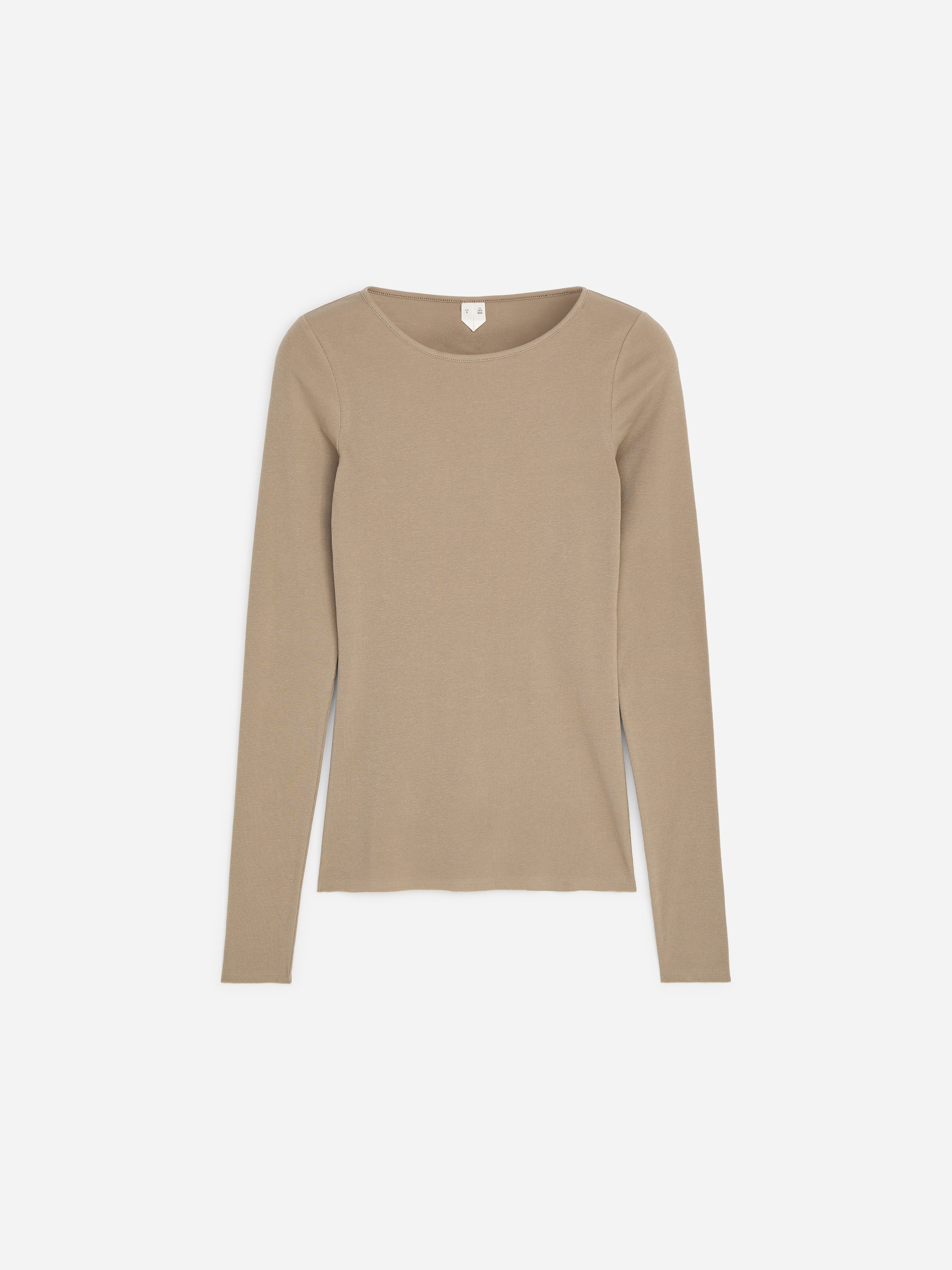 Durchsichtiges, geripptes Langarmoberteil - Beige/Schwarz/Cremeweiß