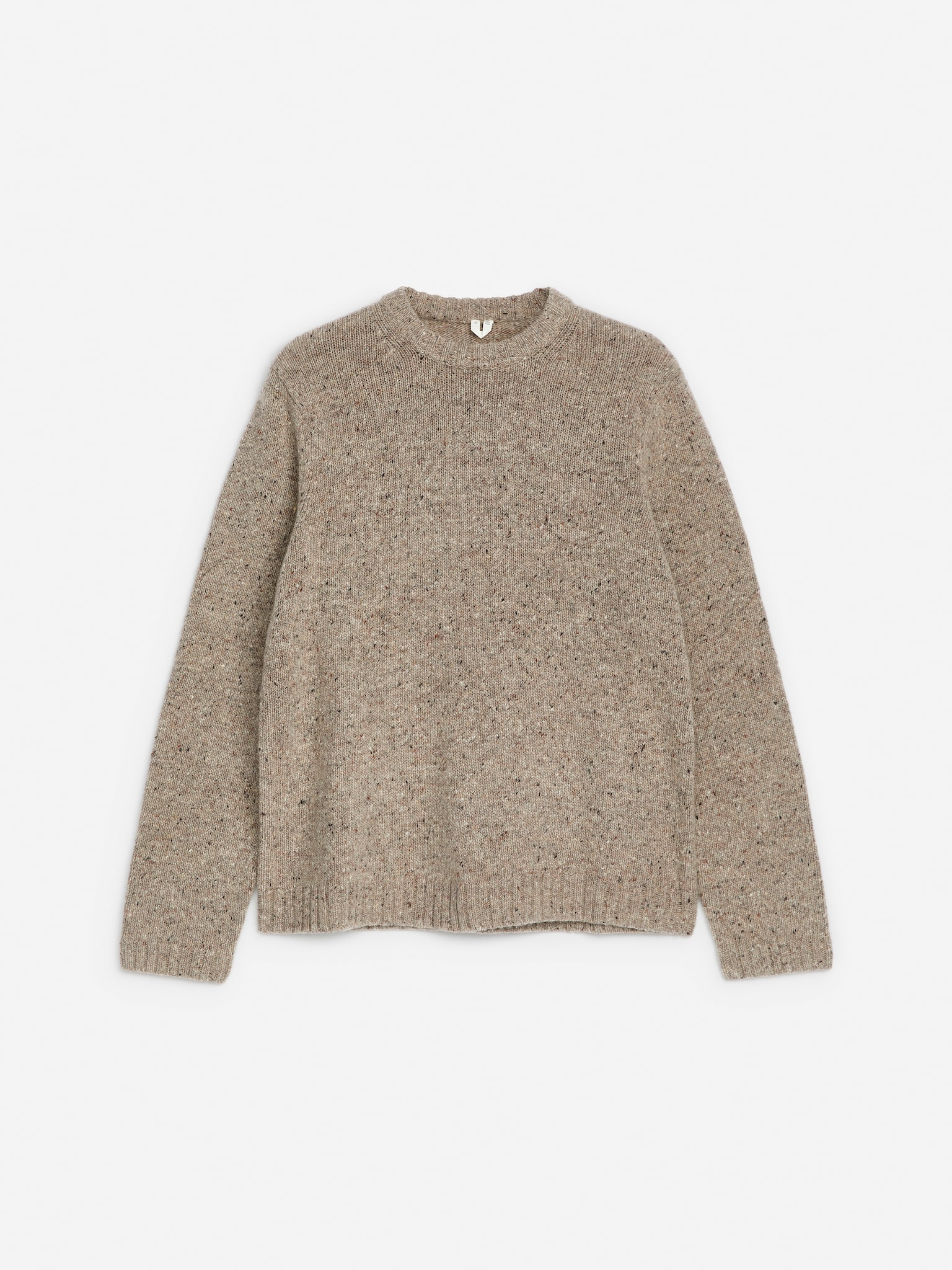Pullover aus einer Mischung aus Wolle und Alpaka - Beige meliert/Graumeliert/Dunkelblau