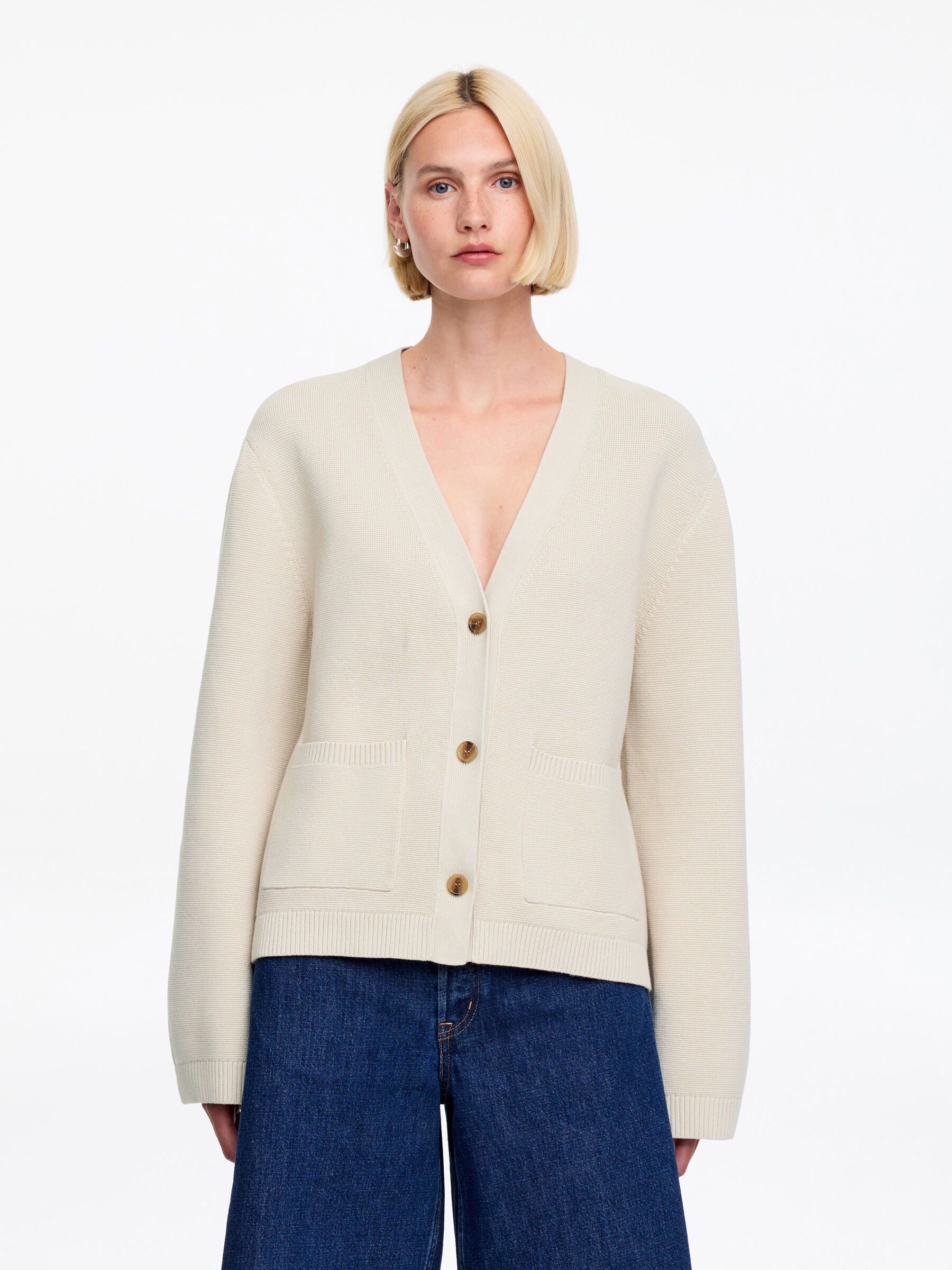 Gilet en coton - Taupe clair - Loose fit - Femme - StillMedia/Lookbook - 15