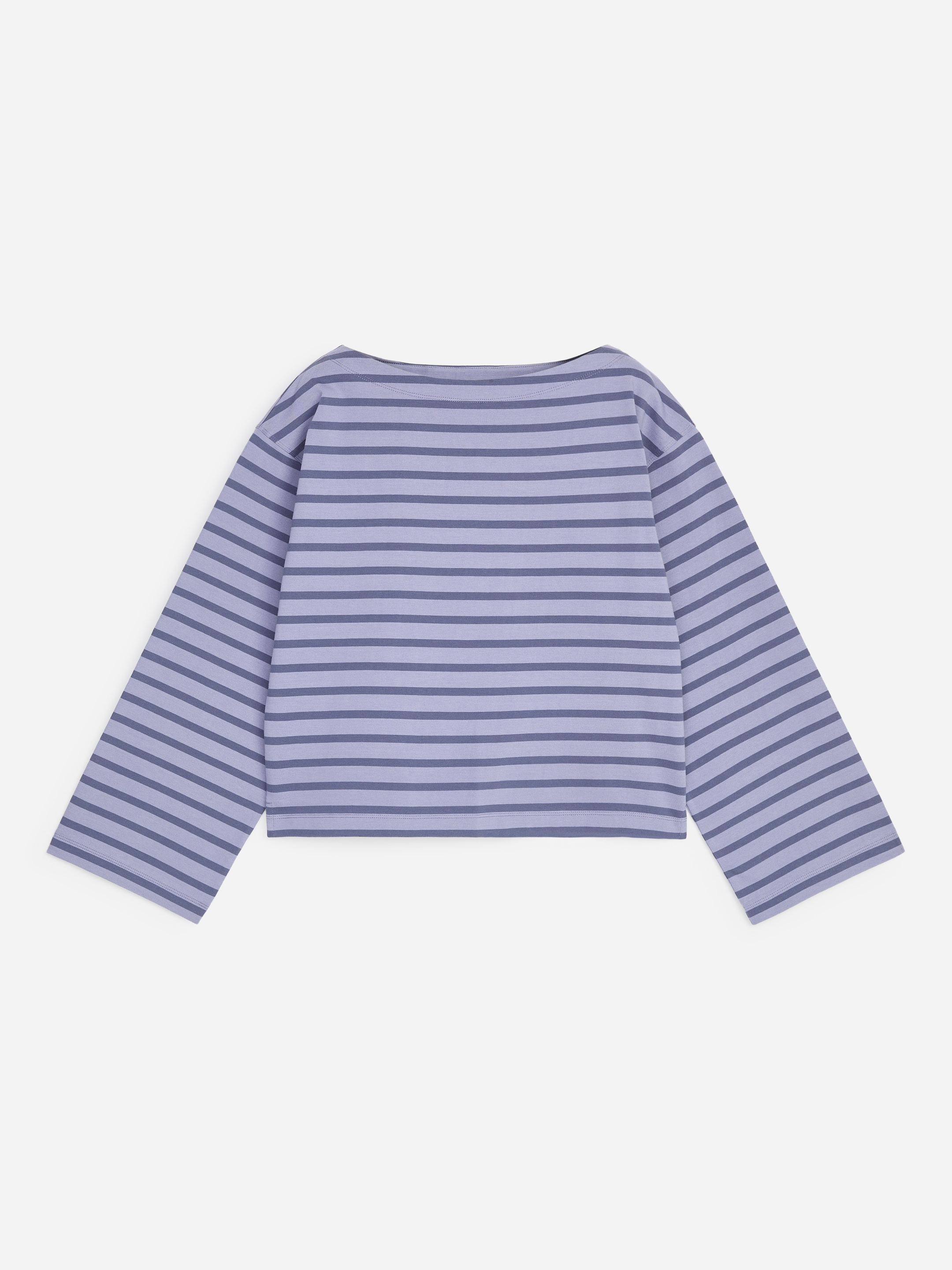 Striped Boat-Neck Top-Purple-20272
