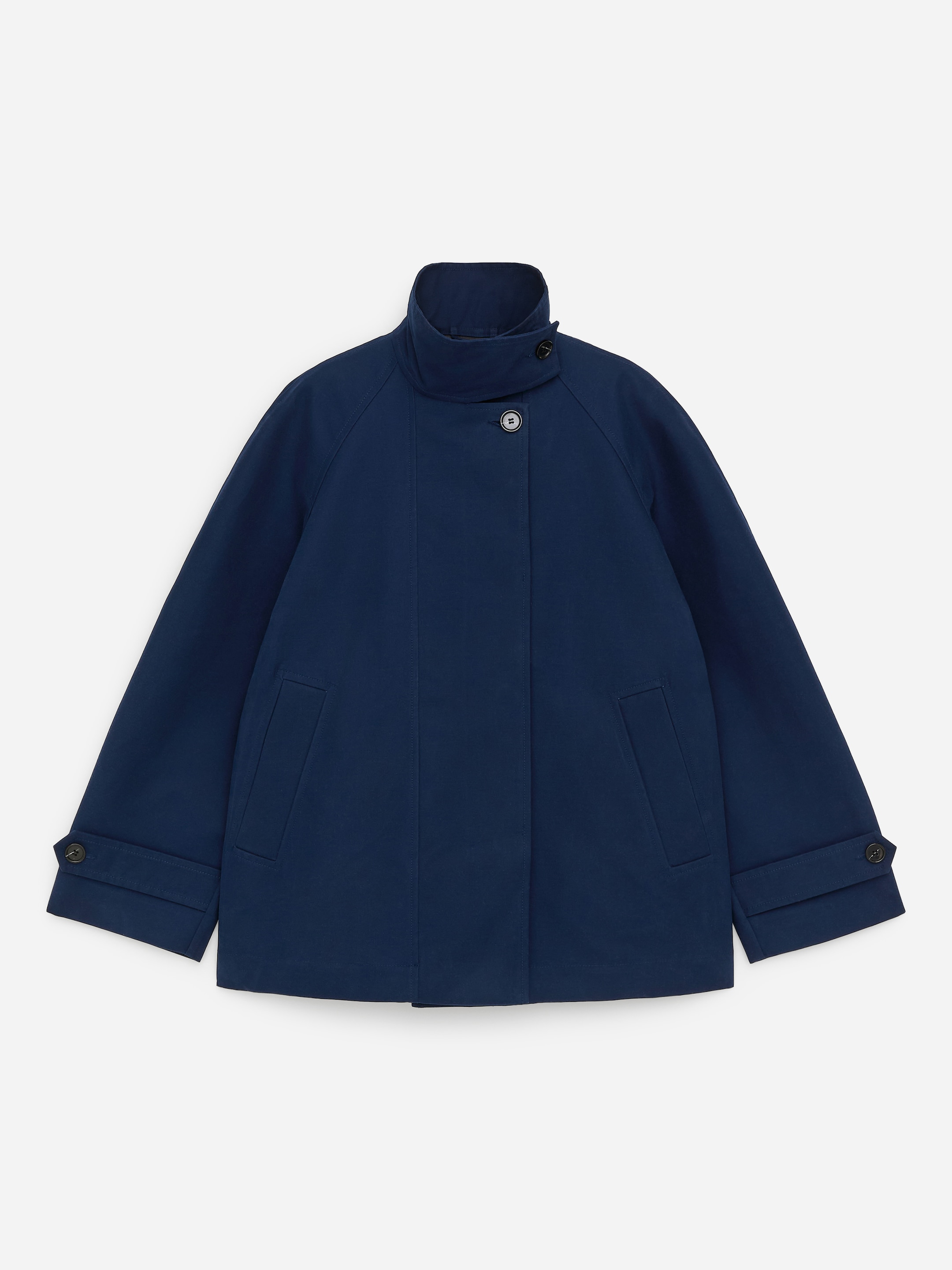 Baumwolljacke mit Stehkragen-Blau-18847