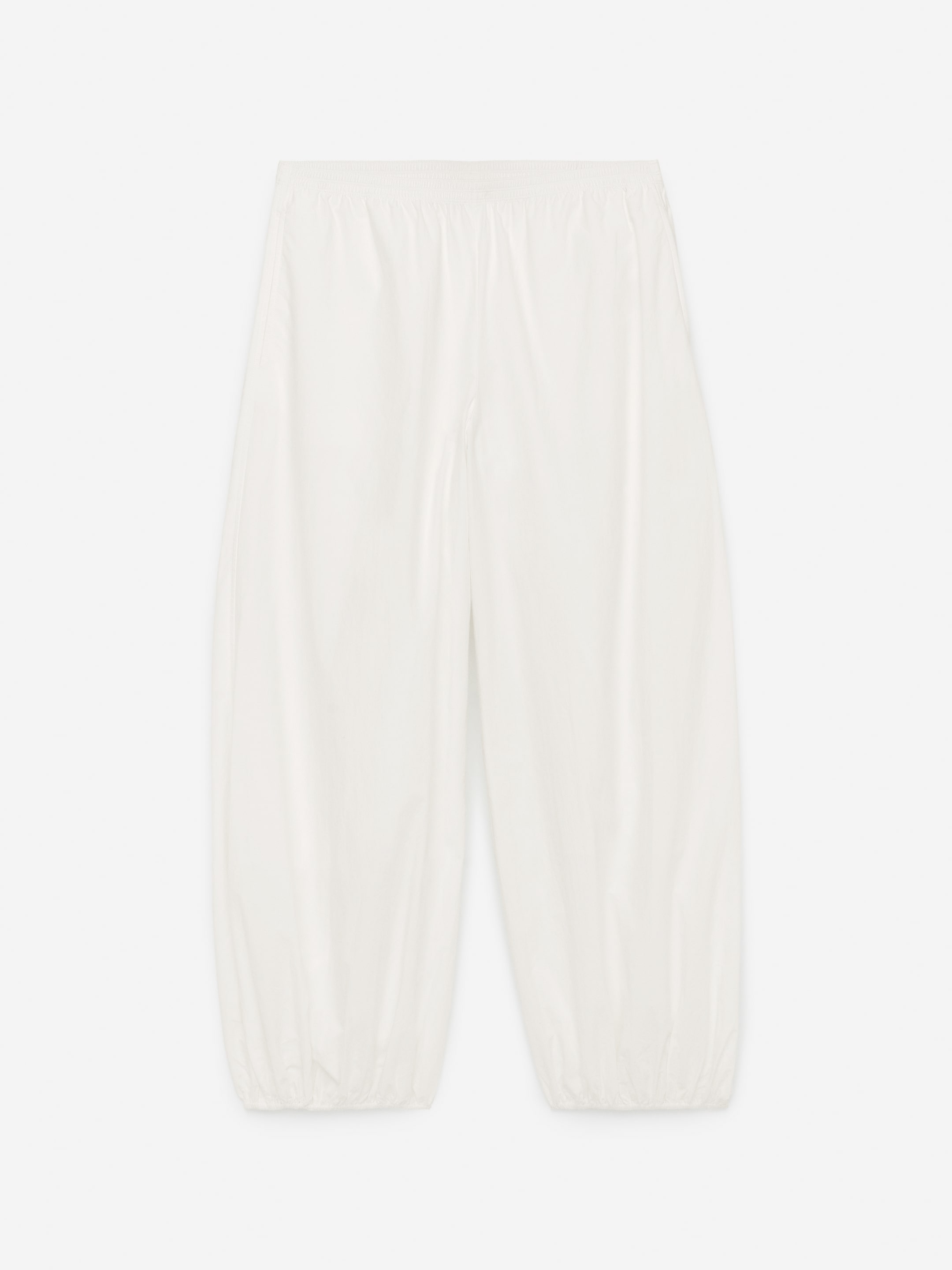 Balloon-Leg Poplin Trousers-#FFFFFF-14928