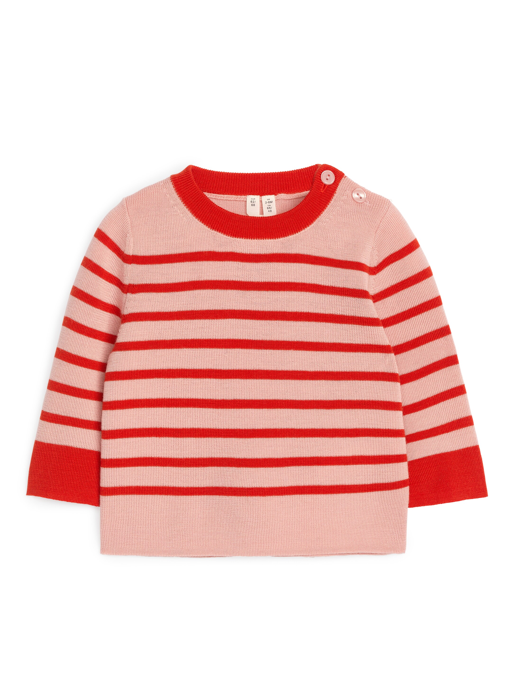 Visa större bild: Stickad tröja i merinoull - Rosa/röd - BARN | H&M SE 1