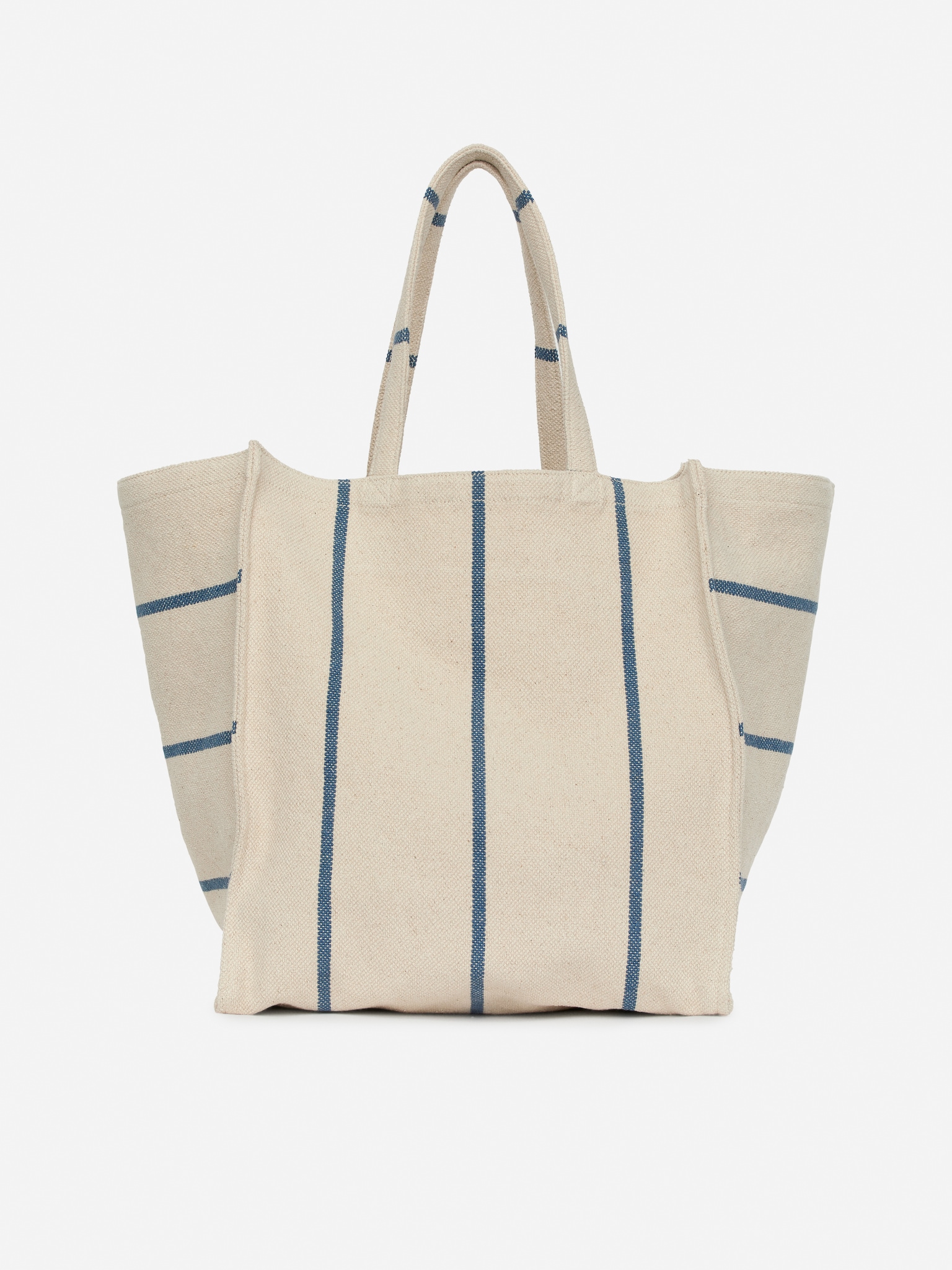 Borsa tote in tela - Beige/Blu