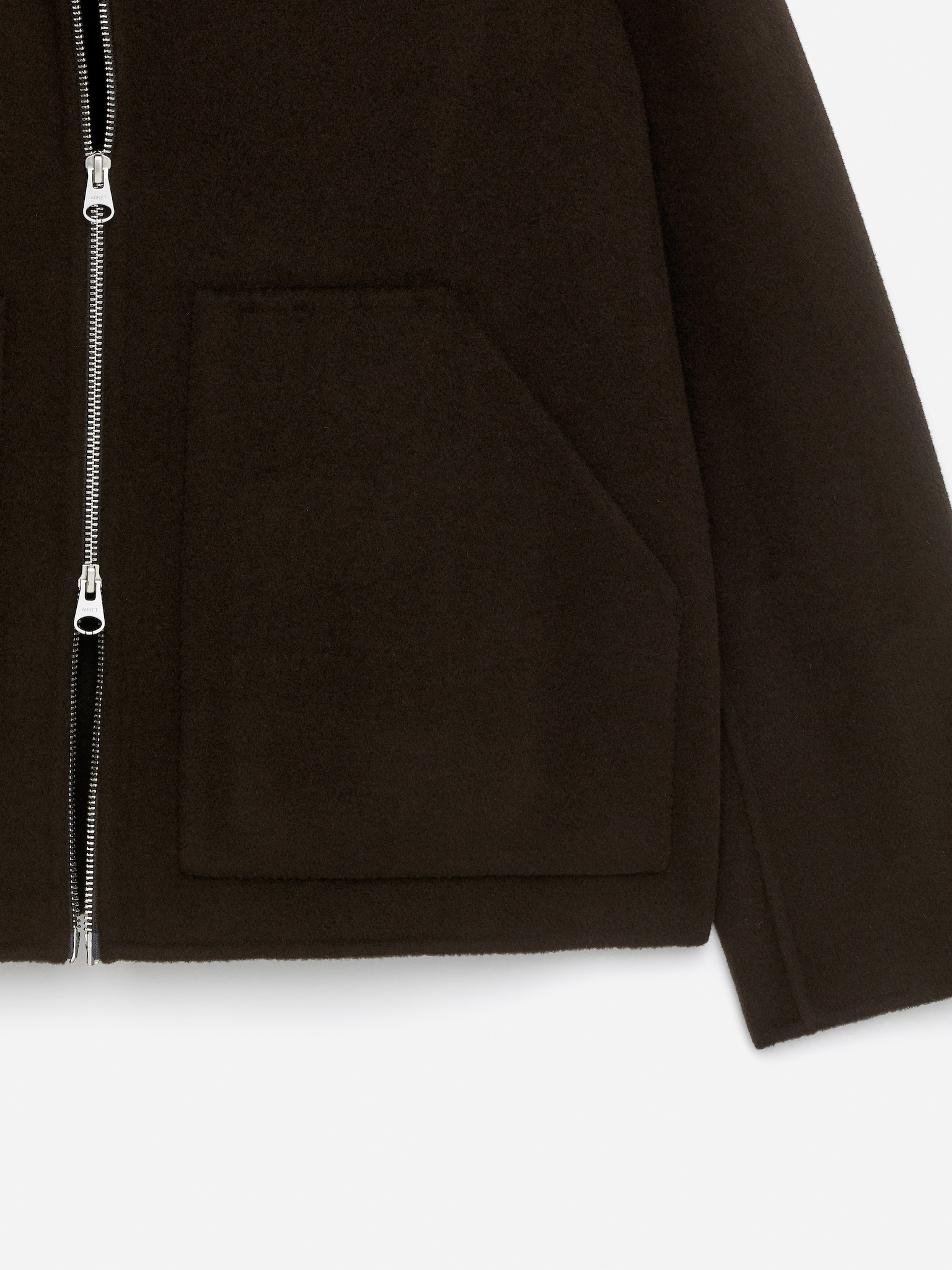 Chaqueta en mezcla de lana de doble faz - Marrón/Azul oscuro - 7