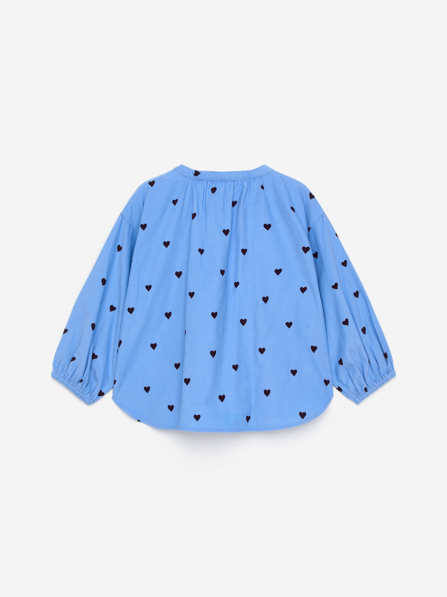 Aangerimpelde blouse van babycorduroy - Blauw - 2