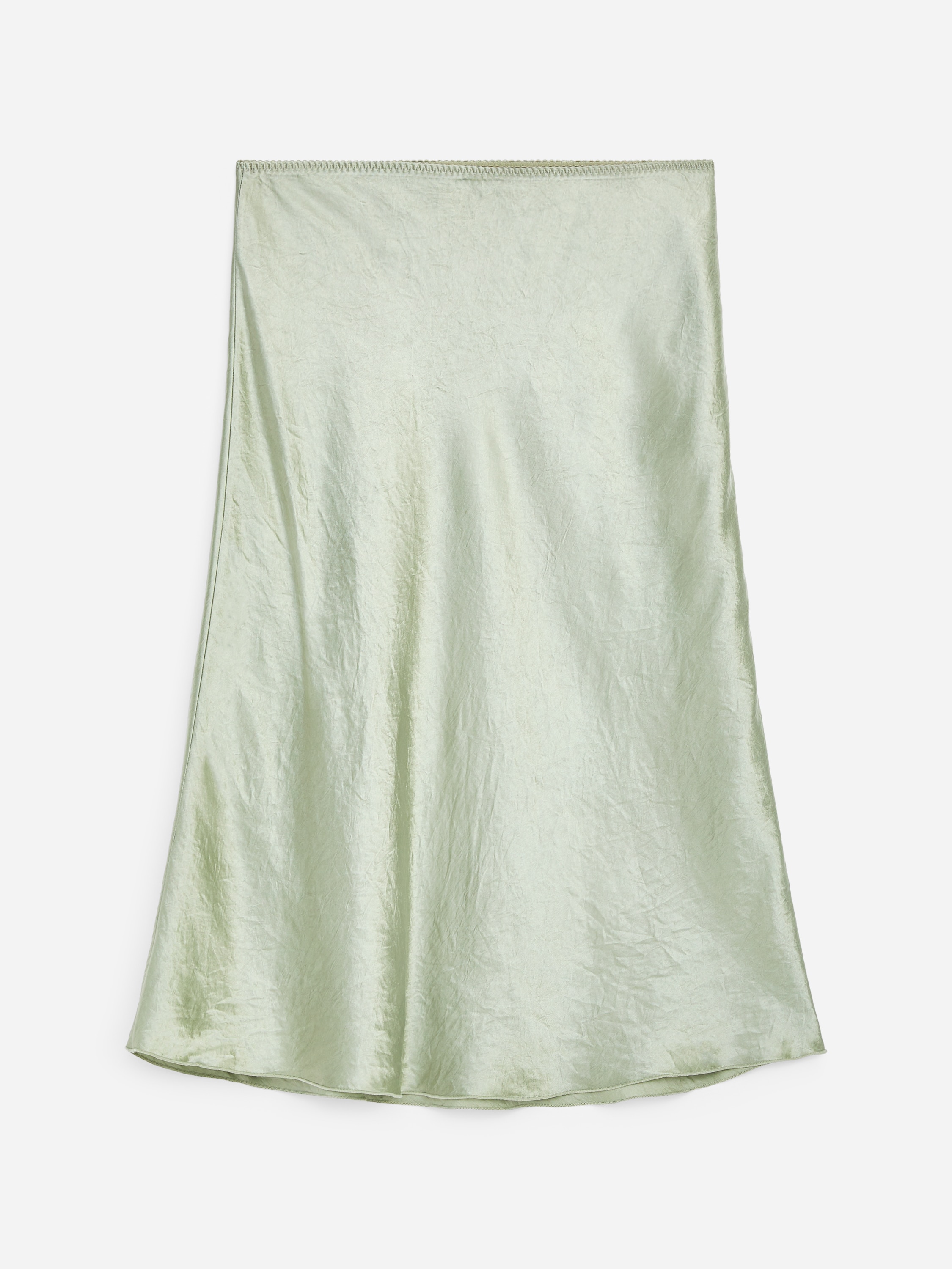 Falda lencera de satén - Verde claro/Gris oscuro