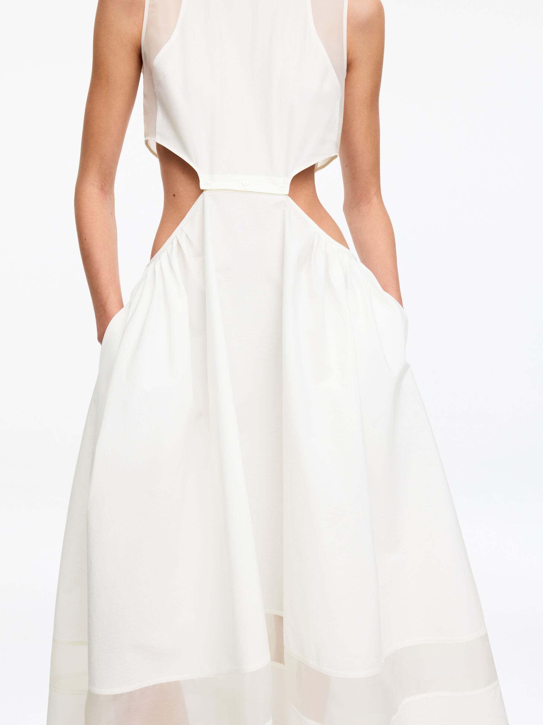ARKET and Laila Gohar Apron Dress - Off-White - Regular fit - Women - StillMedia/Lookbook - 5