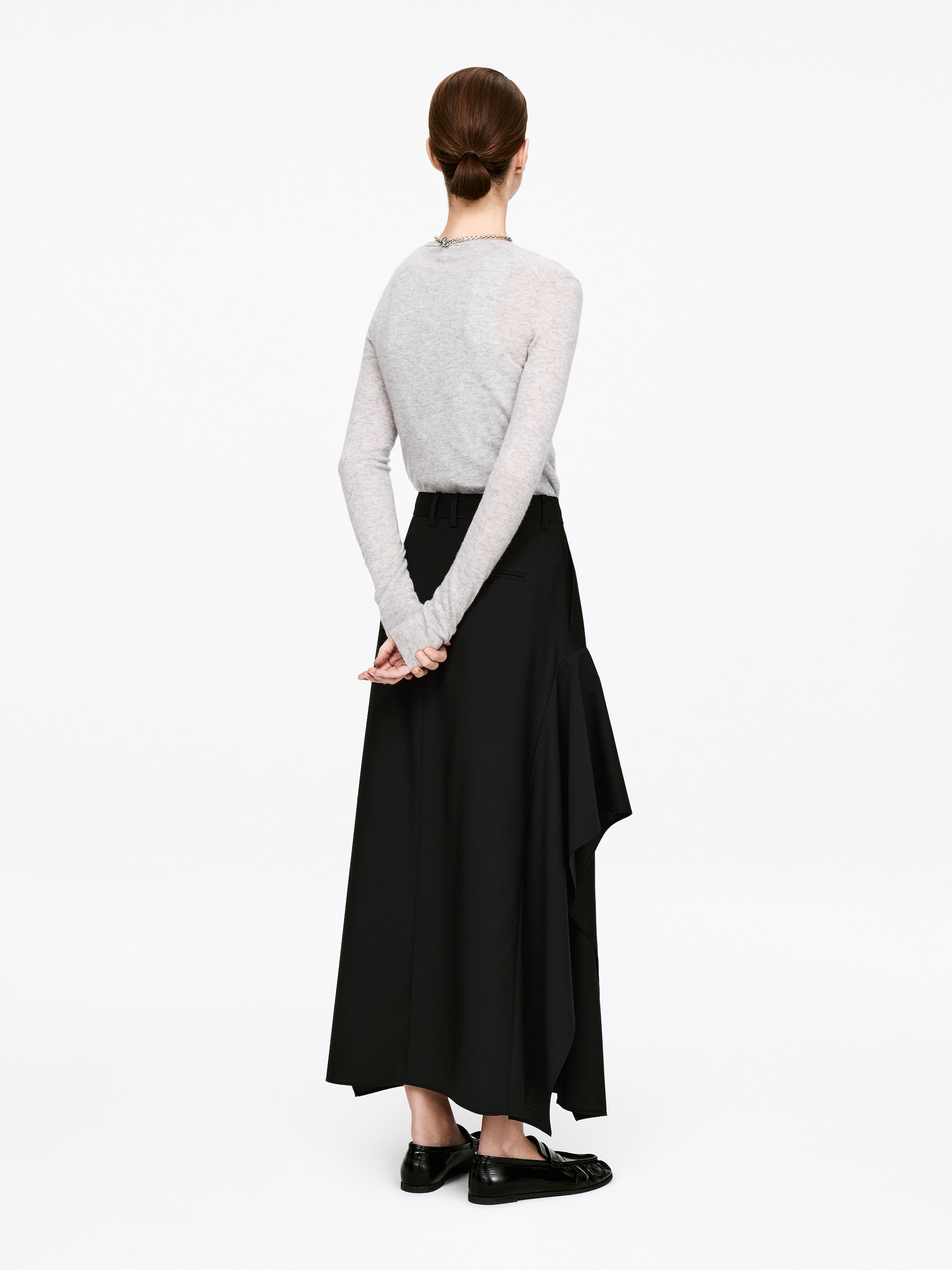 Tailored Frill Skirt - Black - Regular fit - Women - StillMedia/Lookbook - 3